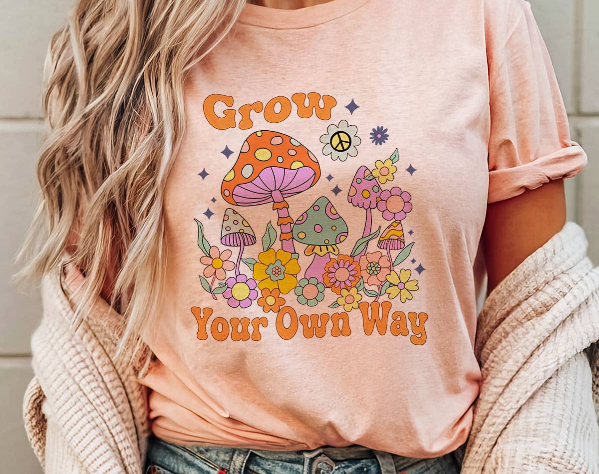 Grow Your Own Way - Cottagecore Mushroom T-Shirt Hoodie, Sweatshirt | PodTeesHub.com