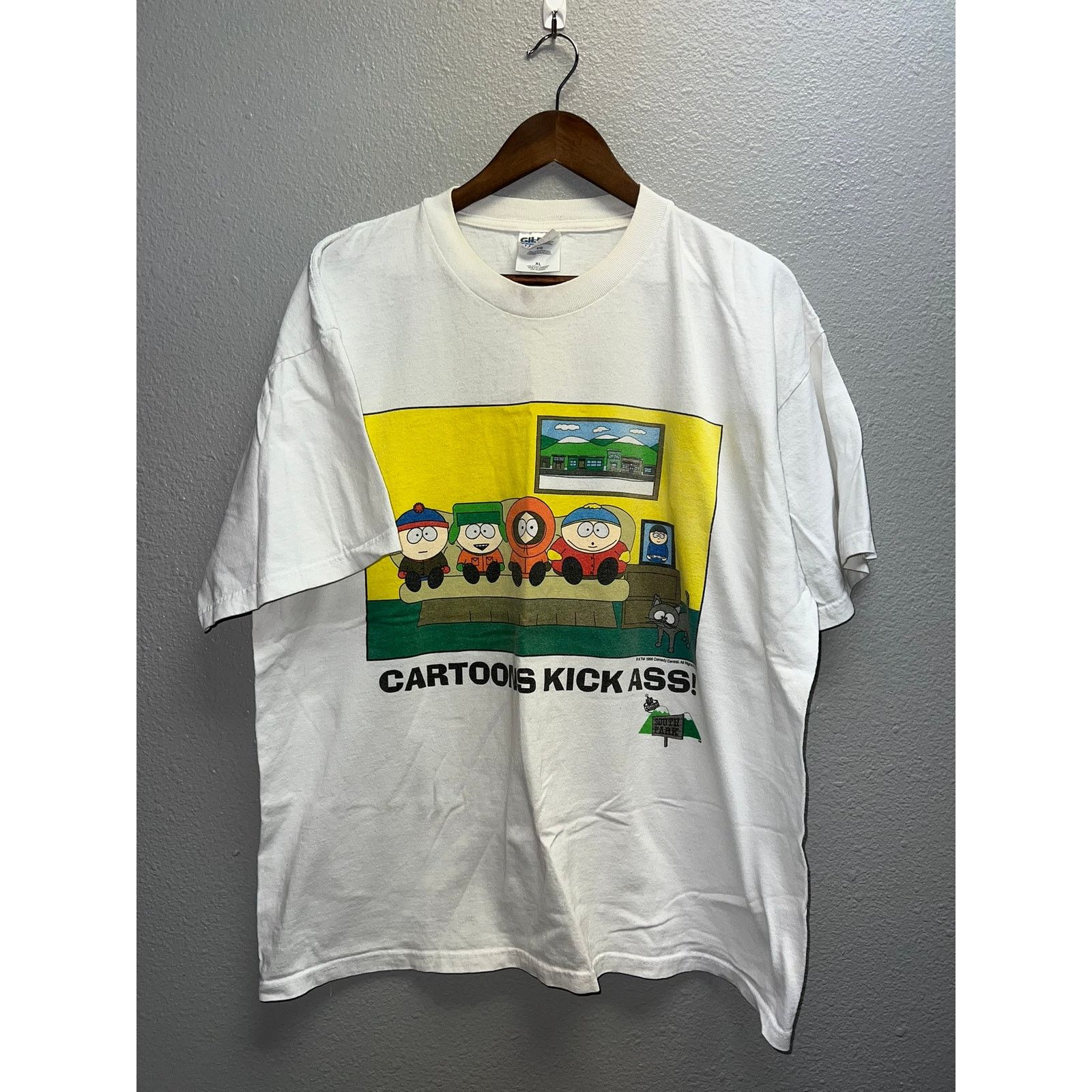 Gildan Vintage South Park Shirt Cartoons Kick Comedy Central Xl T-Shirts, Hoodie, Sweatshirt