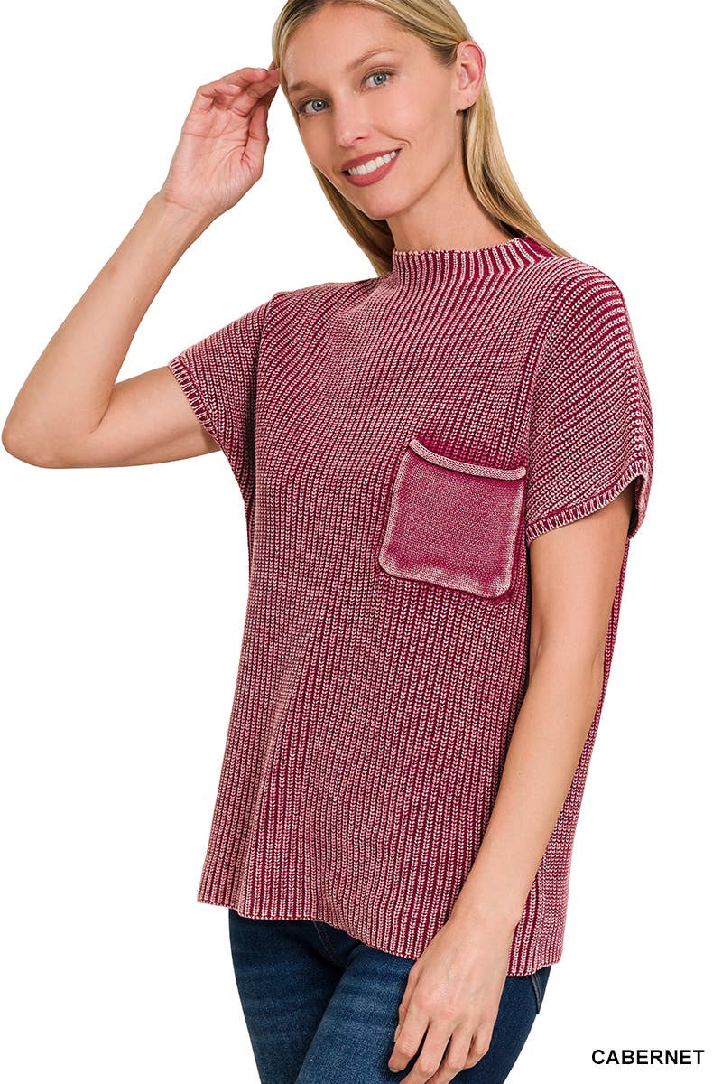 ...SI-25828 Washed Mock Neck Short Sleeve Sweater T-Shirts, Hoodie, Sweatshirt | PodTeesHub.com