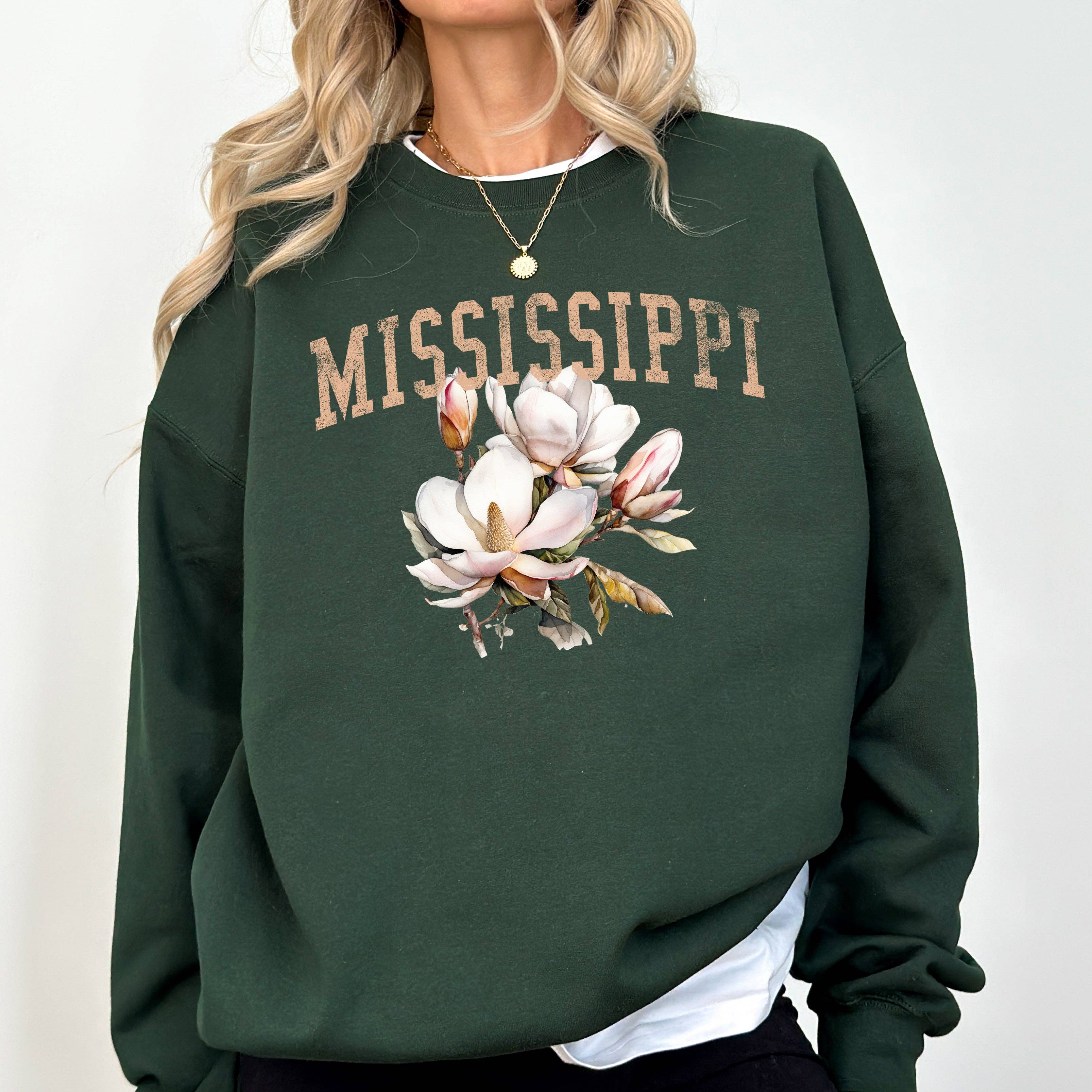 Mississippi State Flower Sweatshirt T-Shirts, Hoodie | PodTeesHub.com