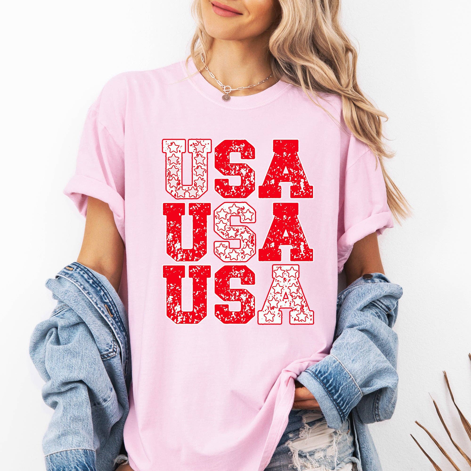 USA, Retro Patriotic, America Stars, Red, 4th of July Tshirt Hoodie, Sweatshirt | PodTeesHub.com