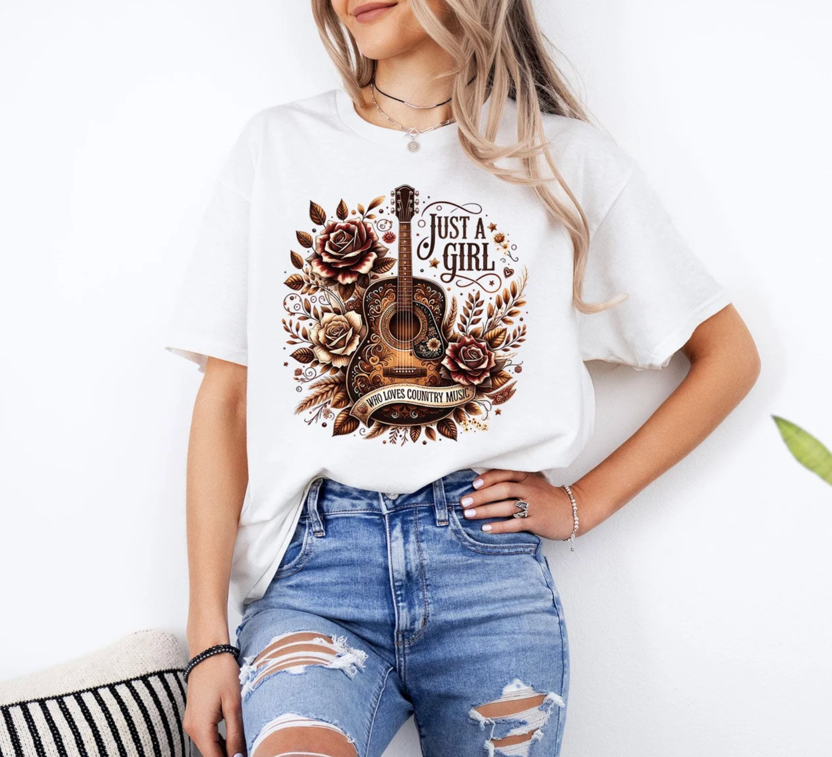 Just A Girl Who Loves Country Music Tee Hoodie, Sweatshirt | PodTeesHub.com