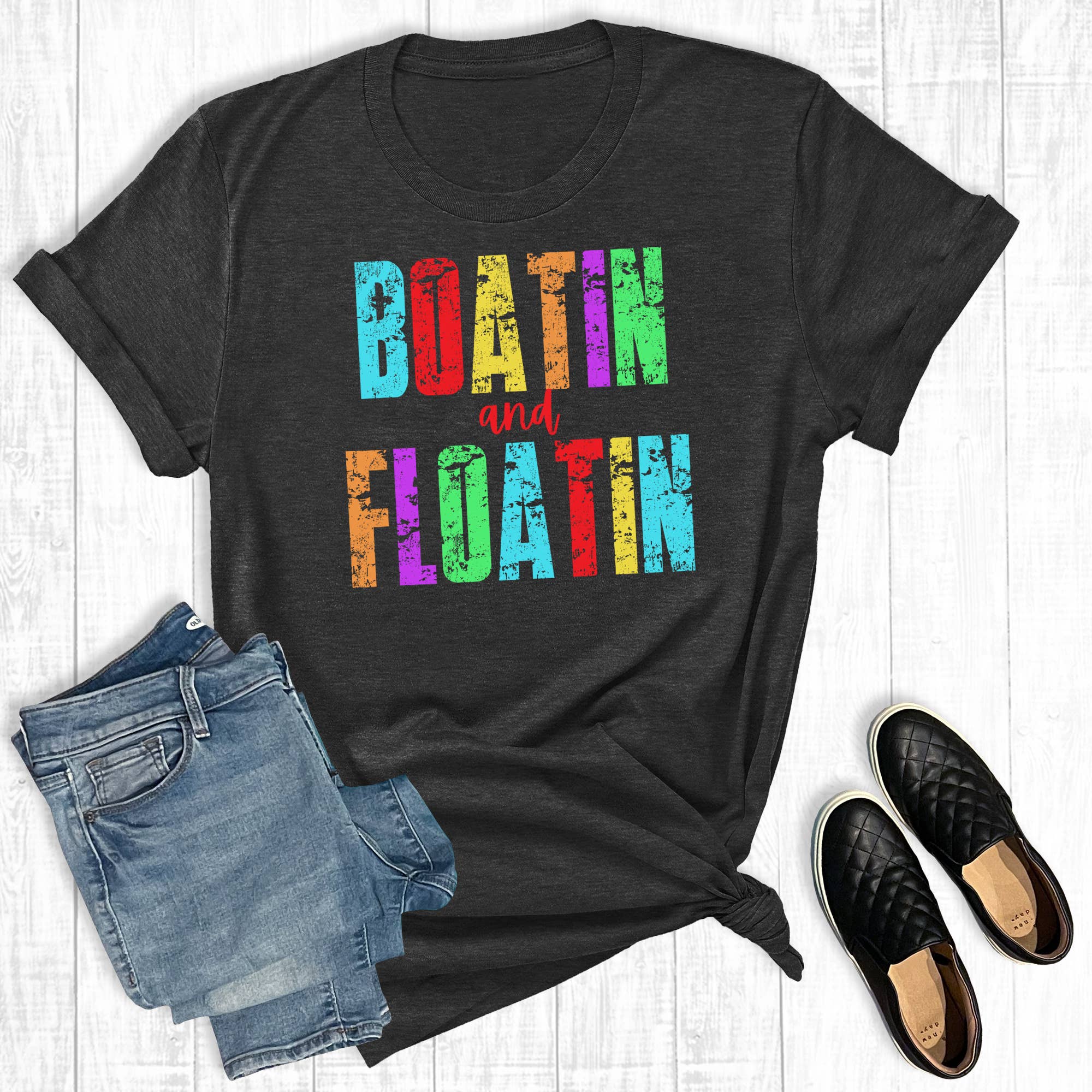 Summer Lake Time Boatin and Floatin Graphic Tee Hoodie, Sweatshirt | PodTeesHub.com