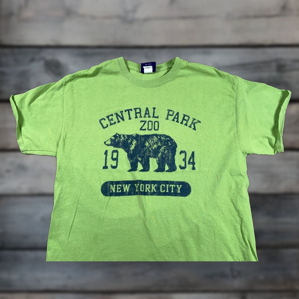 Vintage Mv Sport T Shirt Adult Large Green New York City Central Park Bear Print Mens Hoodie, Sweatshirt | PodTeesHub.com