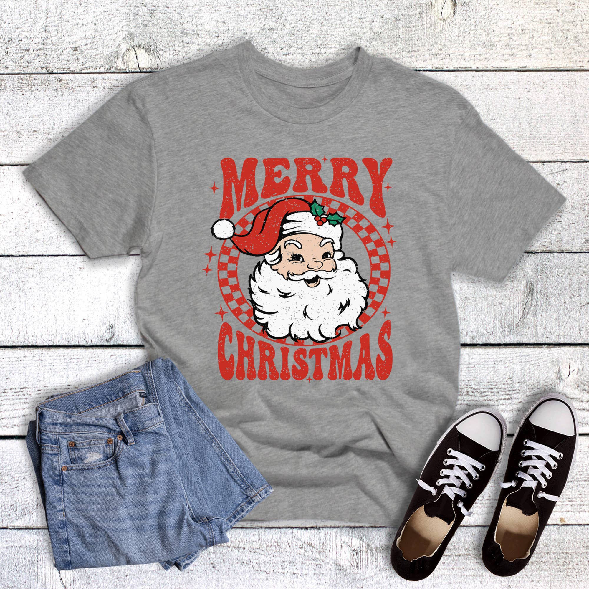 Check Merry Christmas Santa Graphic Tee Hoodie, Sweatshirt | PodTeesHub.com