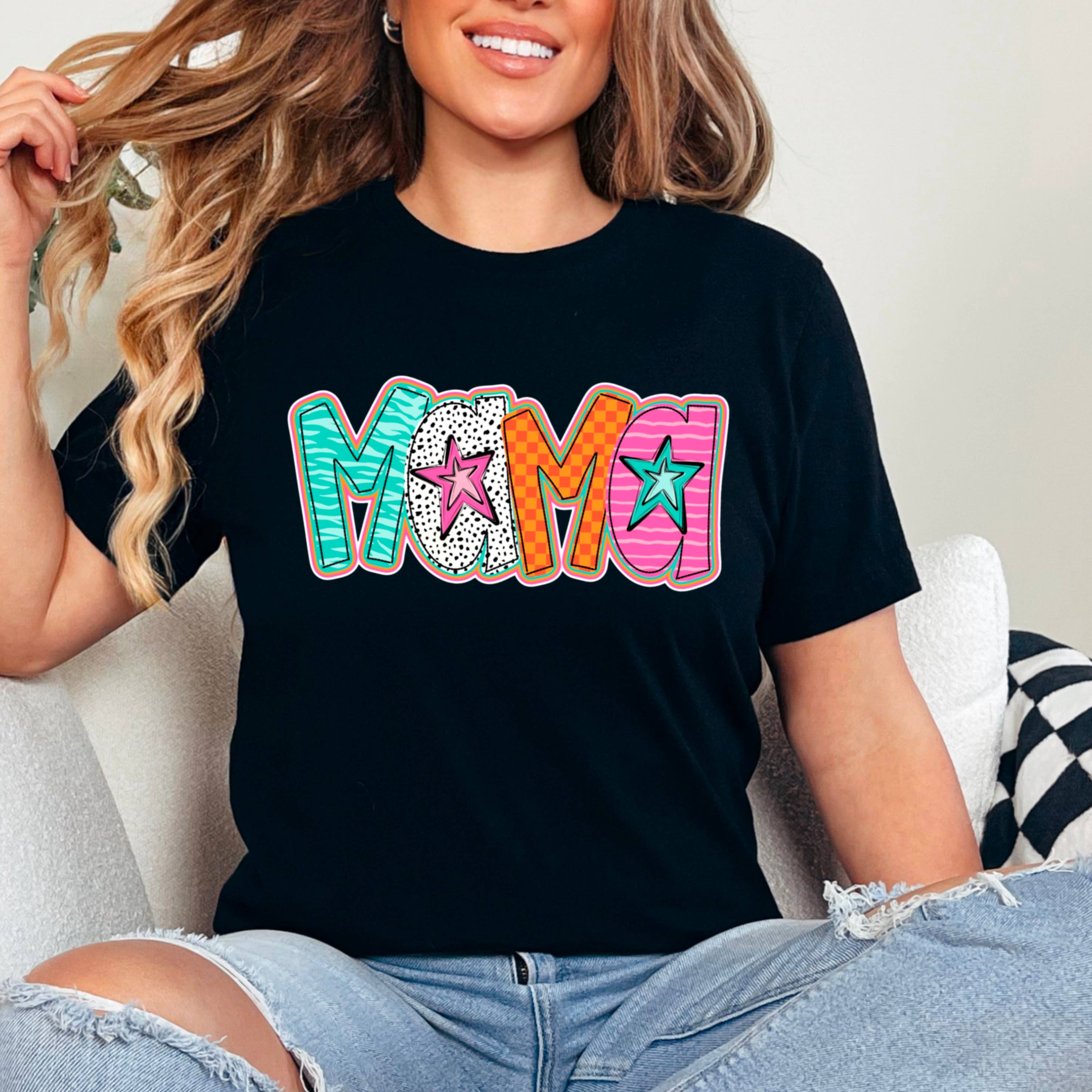 Mama Funky Star Graphic Shirt |Mother's Day| Comfort Colors Hoodie, Sweatshirt | PodTeesHub.com