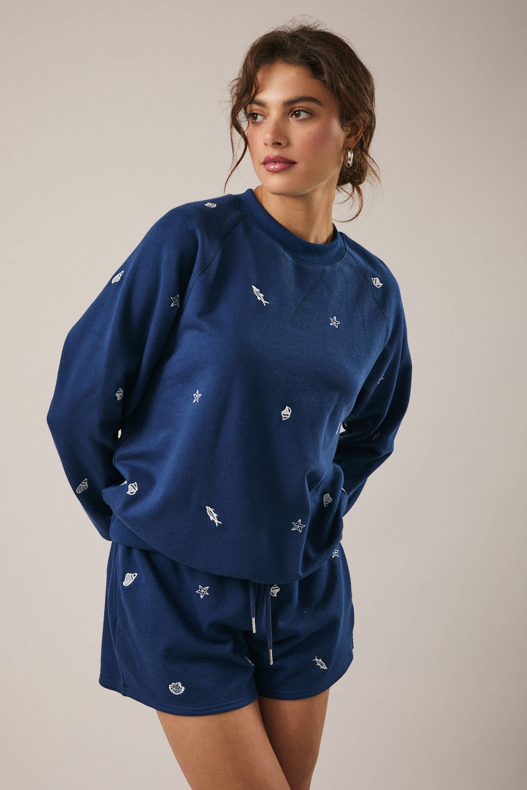 Crew Neck Long Sleeve Marine Embo Sweatshirt T-Shirts, Hoodie | PodTeesHub.com