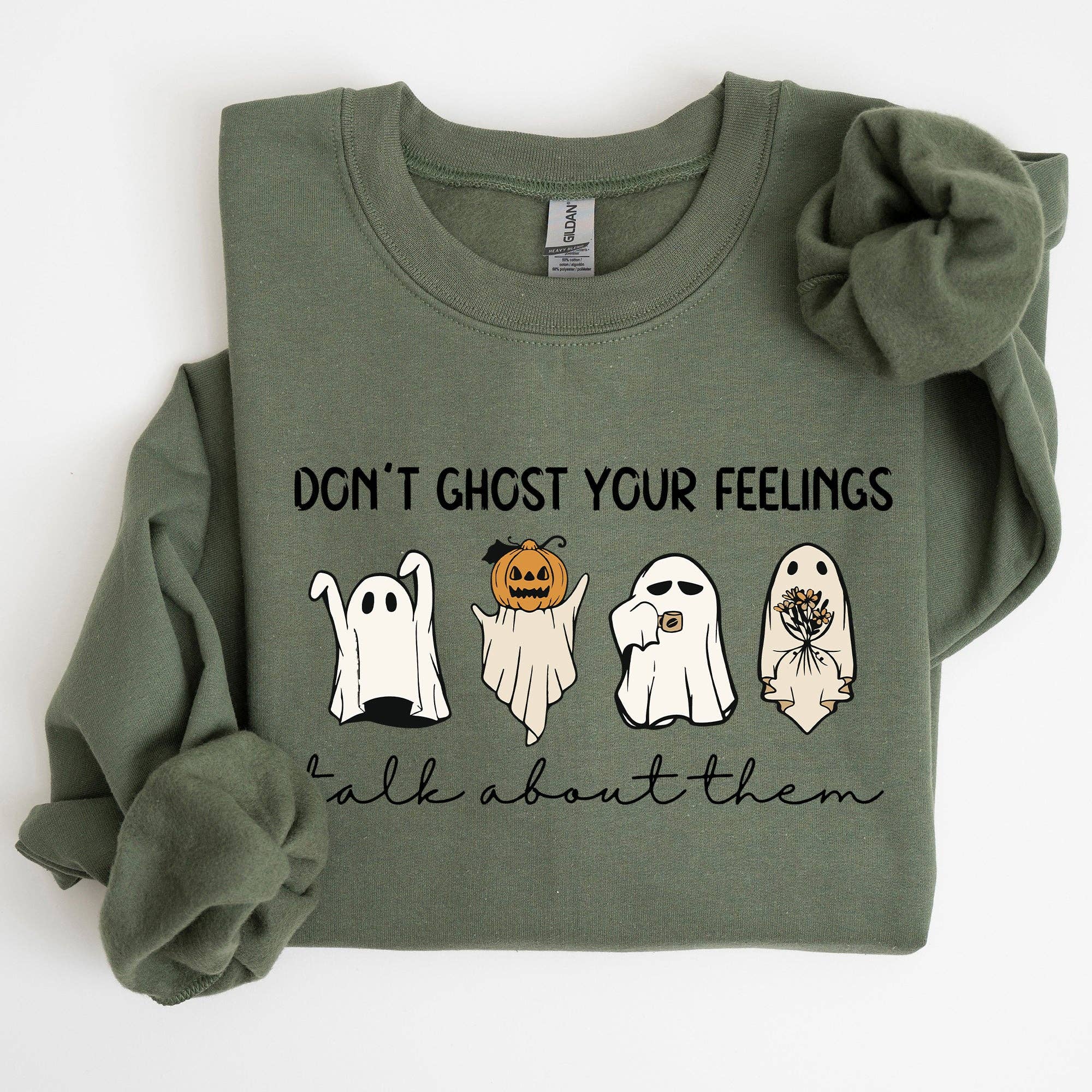 Don't Ghost Your Feeling, Talk Halloween Teacher Sweatshirt T-Shirts, Hoodie | PodTeesHub.com