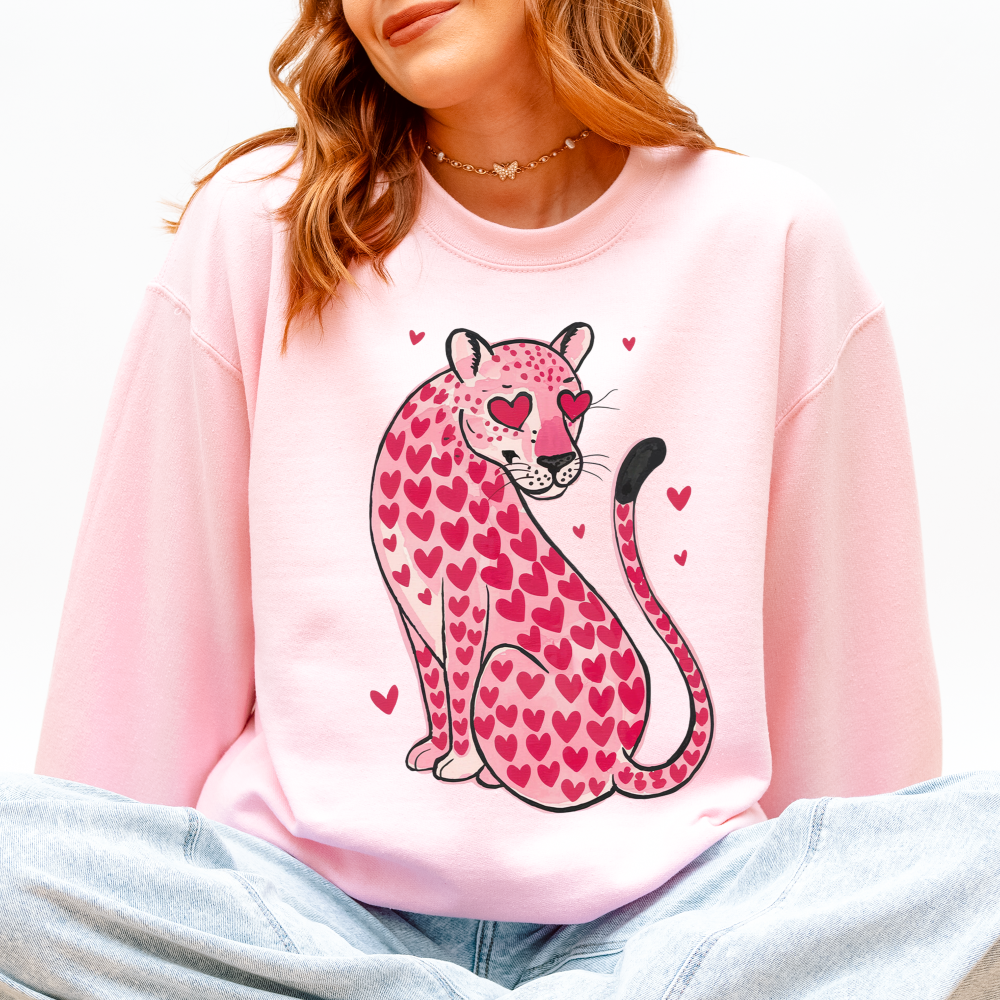 Leopard, Heart Shaped Spots, Valentine's Day Love Sweatshirt T-Shirts, Hoodie | PodTeesHub.com