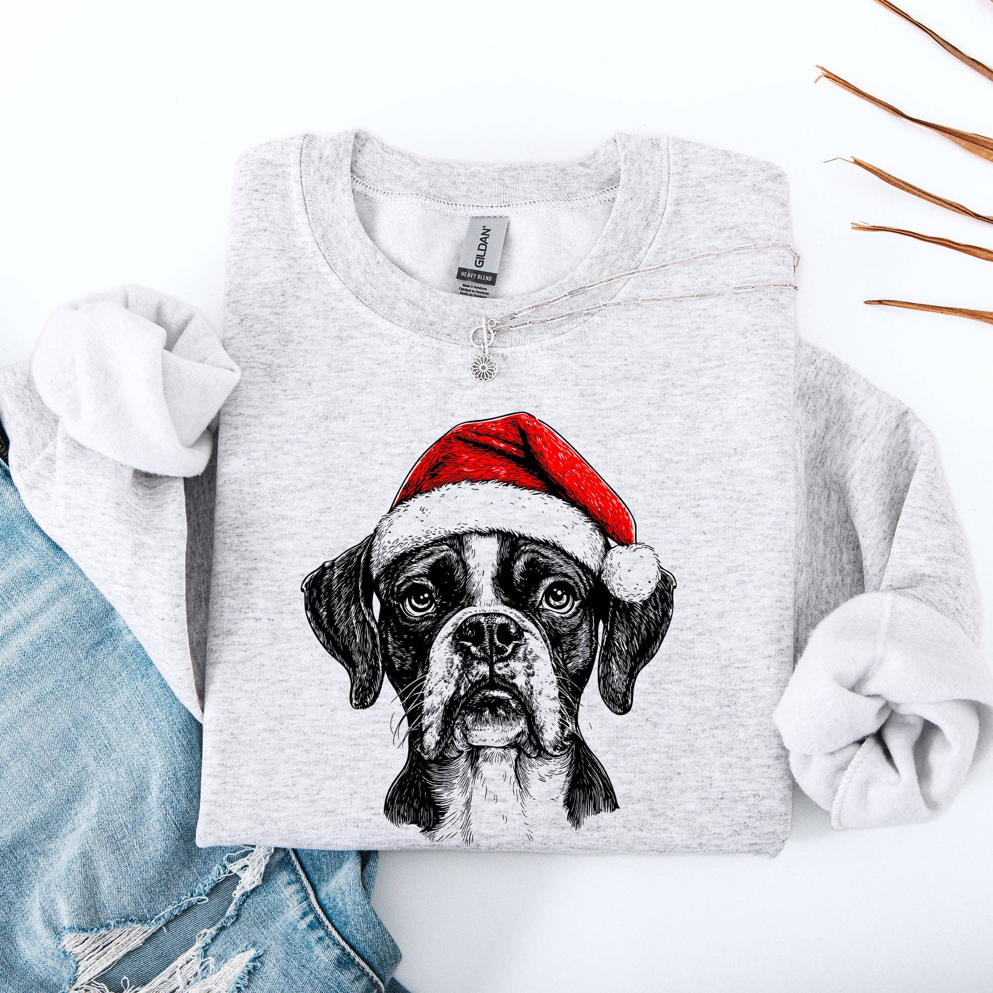 Boxer, Santa, Dog, Christmas, Dog Lover, Pet Sweatshirt T-Shirts, Hoodie | PodTeesHub.com
