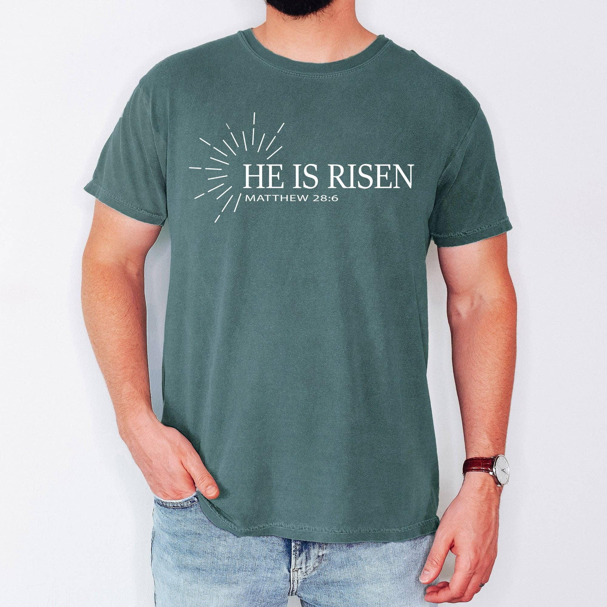He Is Risen, Matthew, Christian, Jesus, Gospel, Faith Tshirt Hoodie, Sweatshirt | PodTeesHub.com