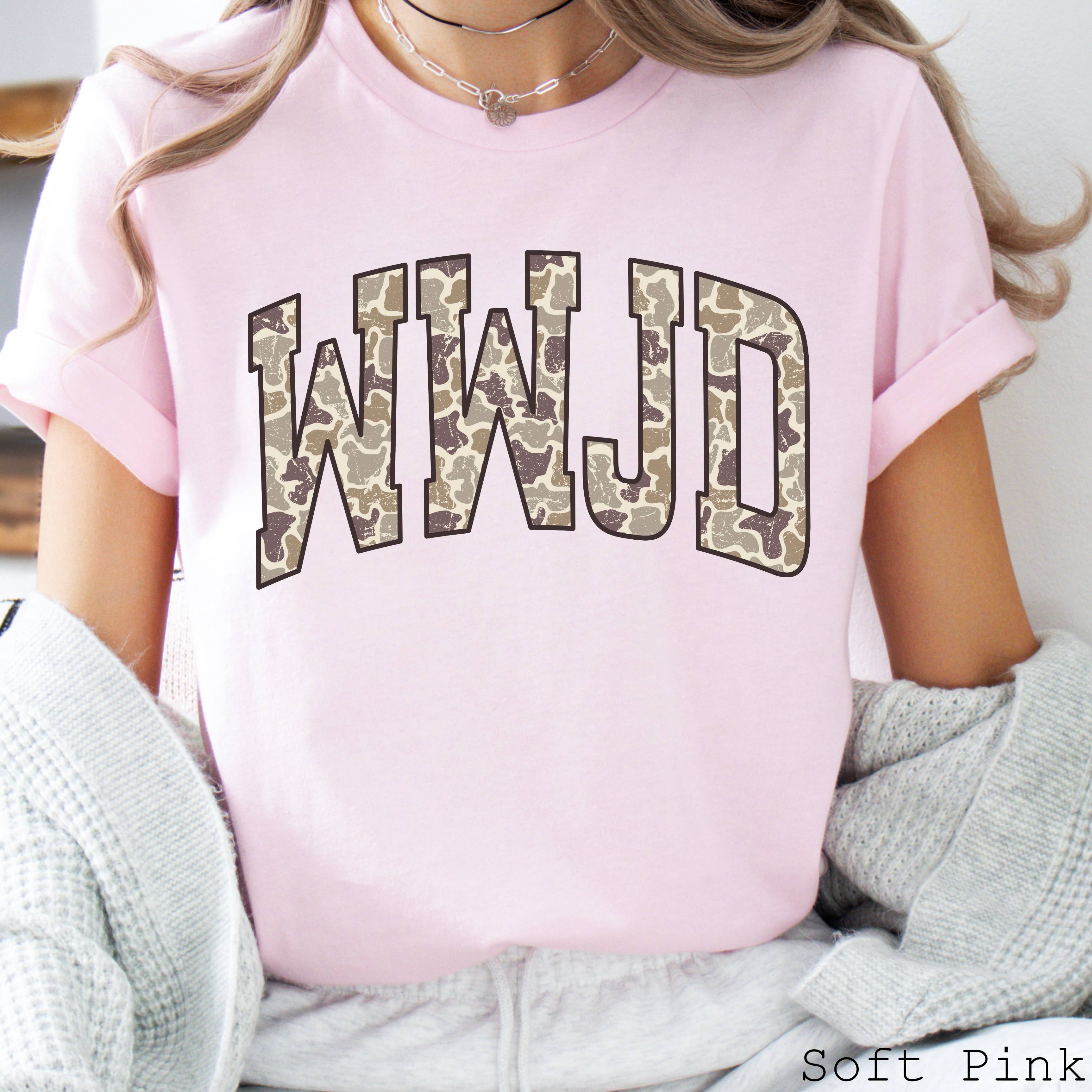 Wwjd Camo  Christian Graphic Tee  | Bella Canvas Hoodie, Sweatshirt | PodTeesHub.com
