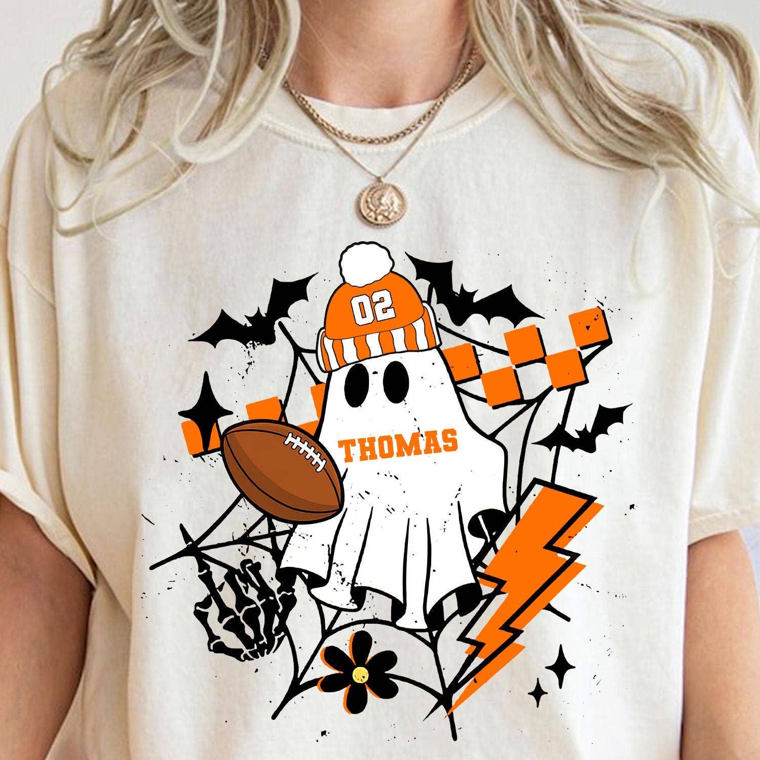 Custom Halloween Football Fan Shirt Hoodie, Sweatshirt | PodTeesHub.com