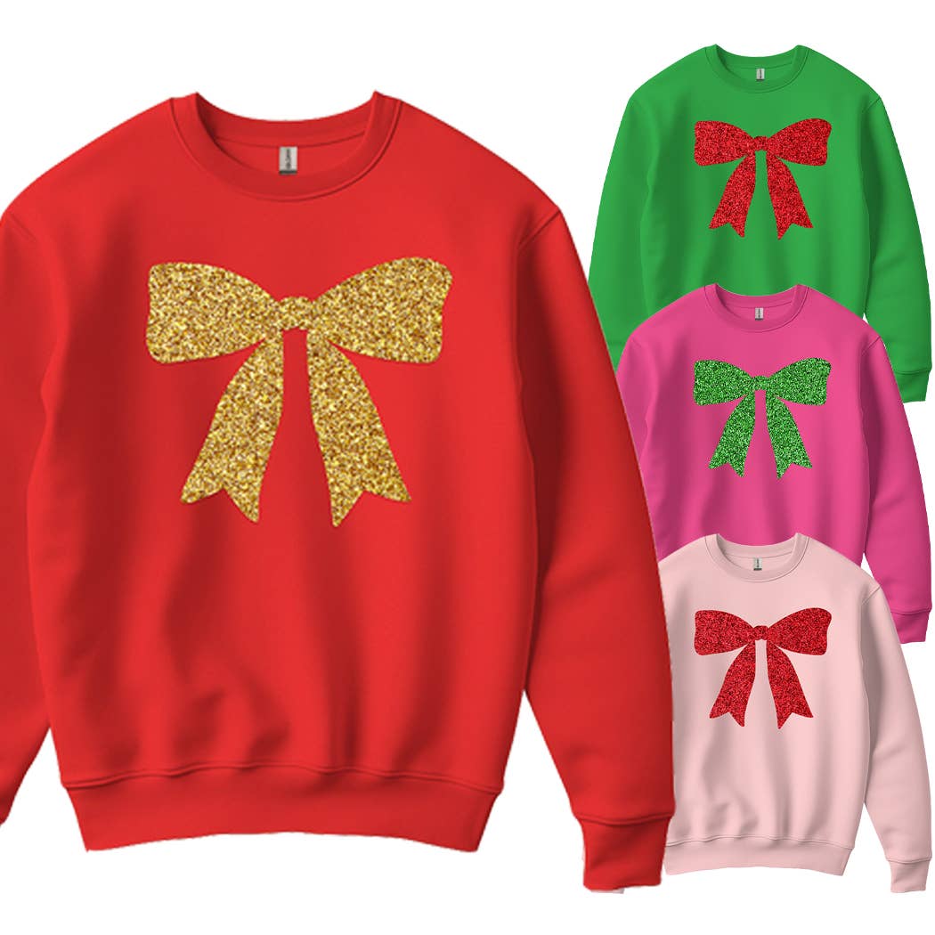 Large Glitter Ribbon Warm Fleece Sweatshirt T-Shirts, Hoodie | PodTeesHub.com