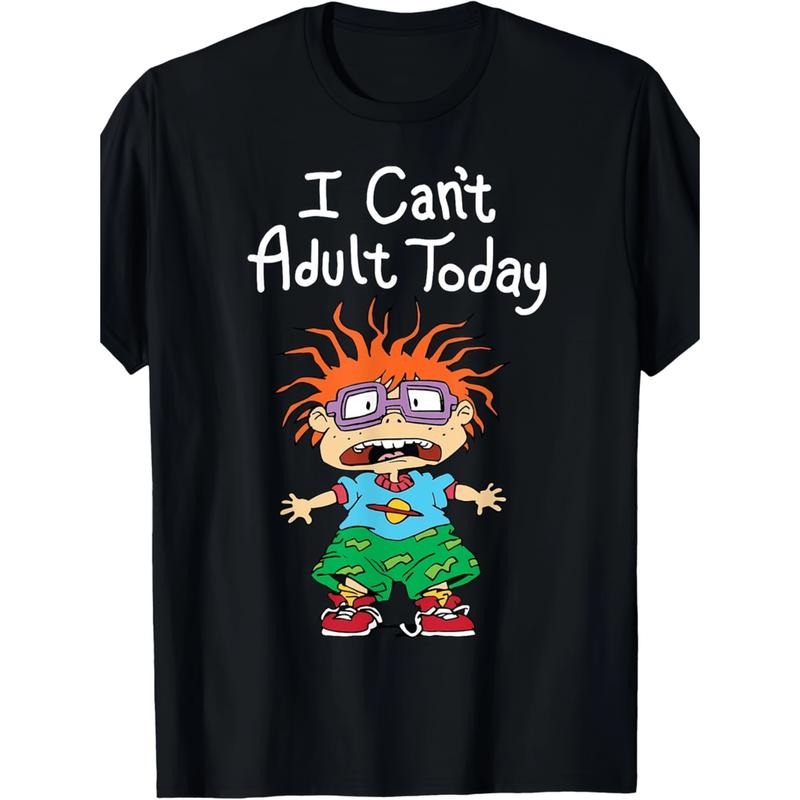 1pc Mens Casual Cotton T Shirt With Humorous I Cant Adult Today Graphic Crew Neck Loose Fit Stretch Alphabet Drawing Plus...