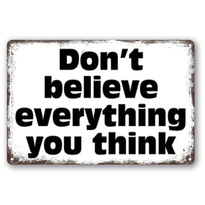 1pc, Vintage Metal Tin Sign with Inspirational Quotes, 8x12 inches, Wall Hanging Decorative Plaque for Home, Office,...