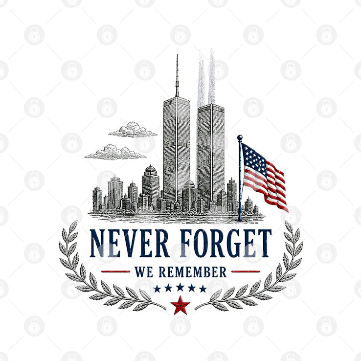 9/11 25th Anniversary Never Forget We Remember T Shirt