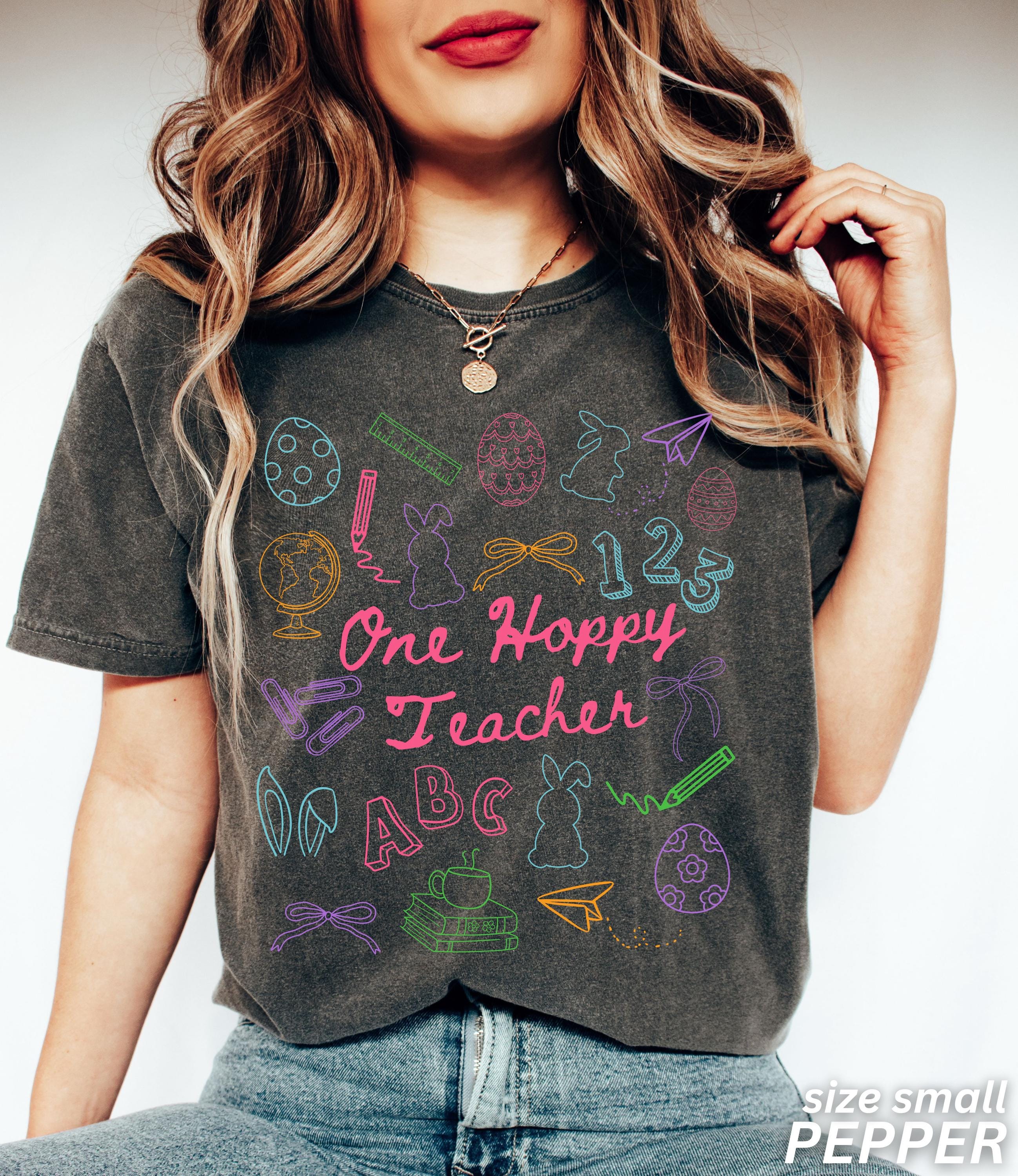 Easter Teacher Hoppy Teacher Comfort Colors Teacher Elementary Teacher Easter Tee Teacher (3)