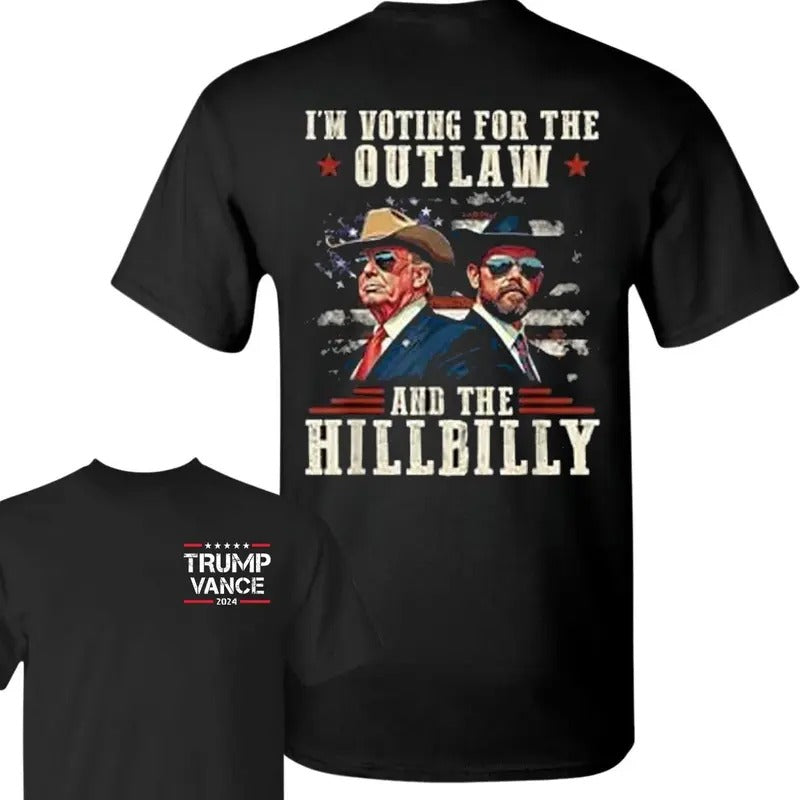 2 Side Trump Vance 2024 Western Cowboy Outlaw And Hillbilly T-Shirt, Trump Vance T-Shirt, You Mised T-Shirt, Trump Second...