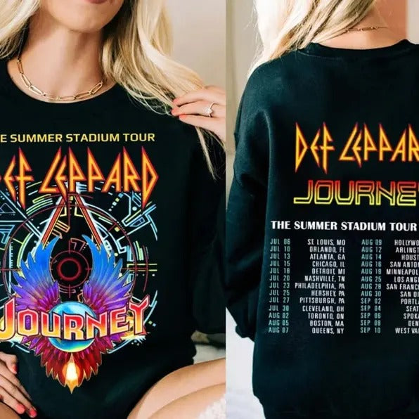 2024 Def Leppard And Journey Summer Stadium Tour Shirt, Def Leppard Fan Shirt, Journey Band Tour 2024 Shirt, Def Leppard...