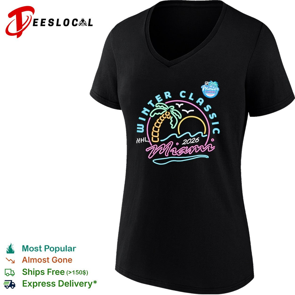 2026 NHL Winter Classic Miami Palm Tree Sun shirt