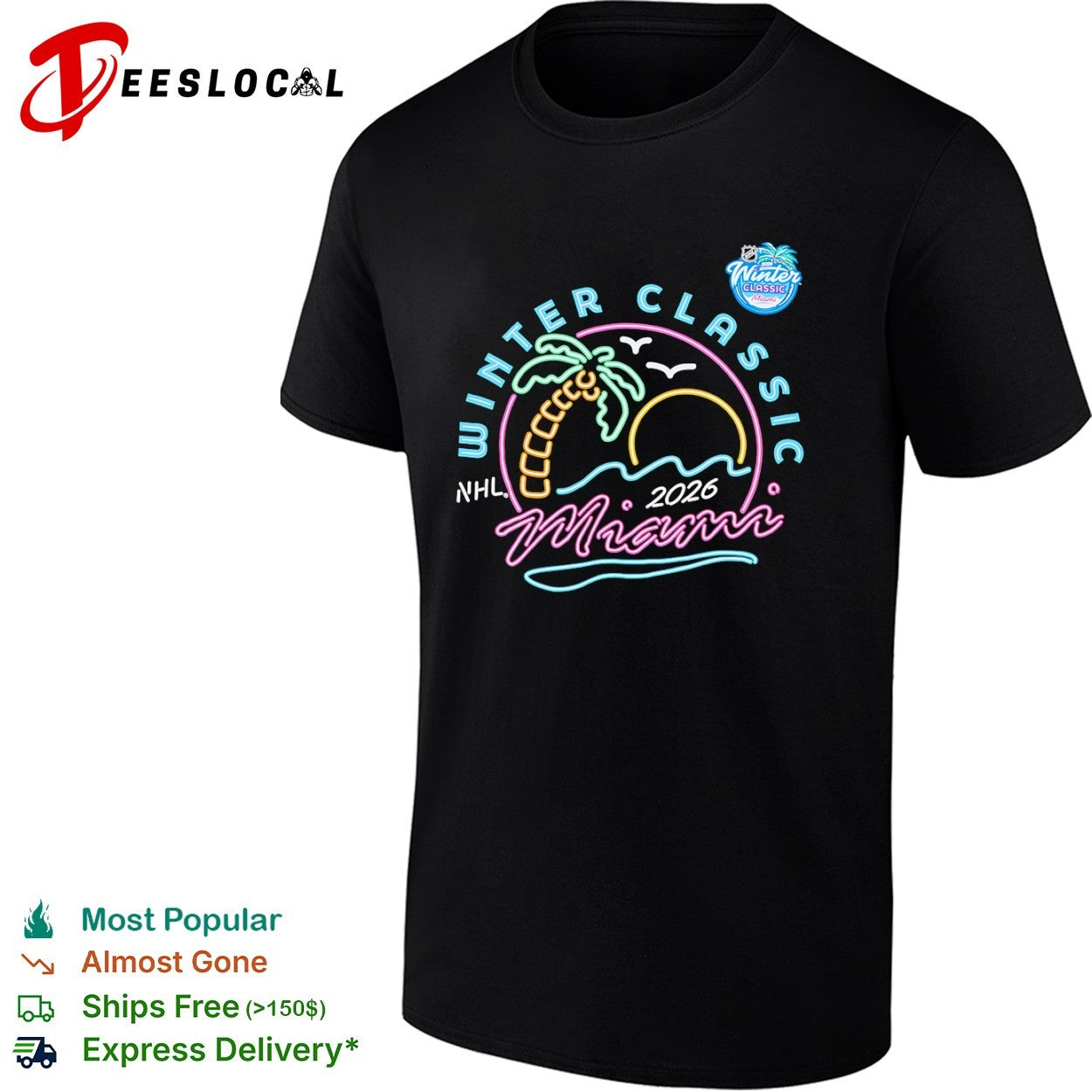2026 NHL Winter Classic Miami Palm Tree Sun shirt