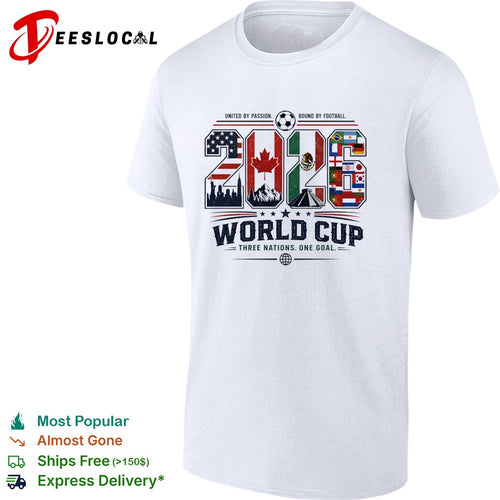 2026 World Cup United by Passion Bound by Football Three Nations One Goal shirt