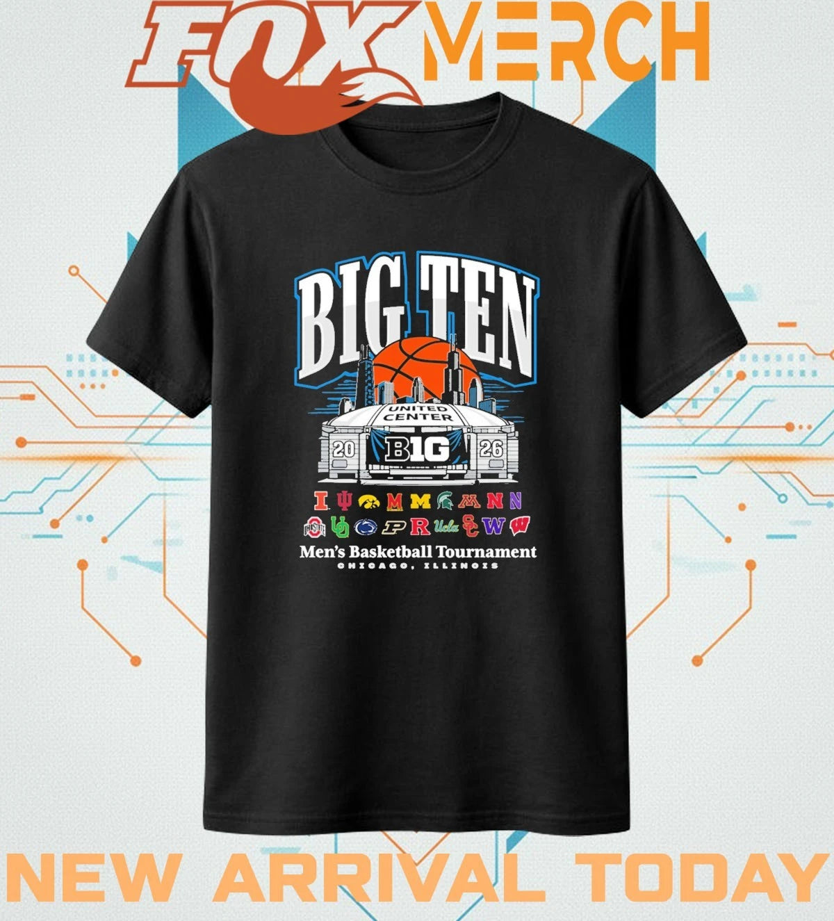 2026 Big Ten United Center Men’s Basketball Tournament Chicago, Illinois t-shirt