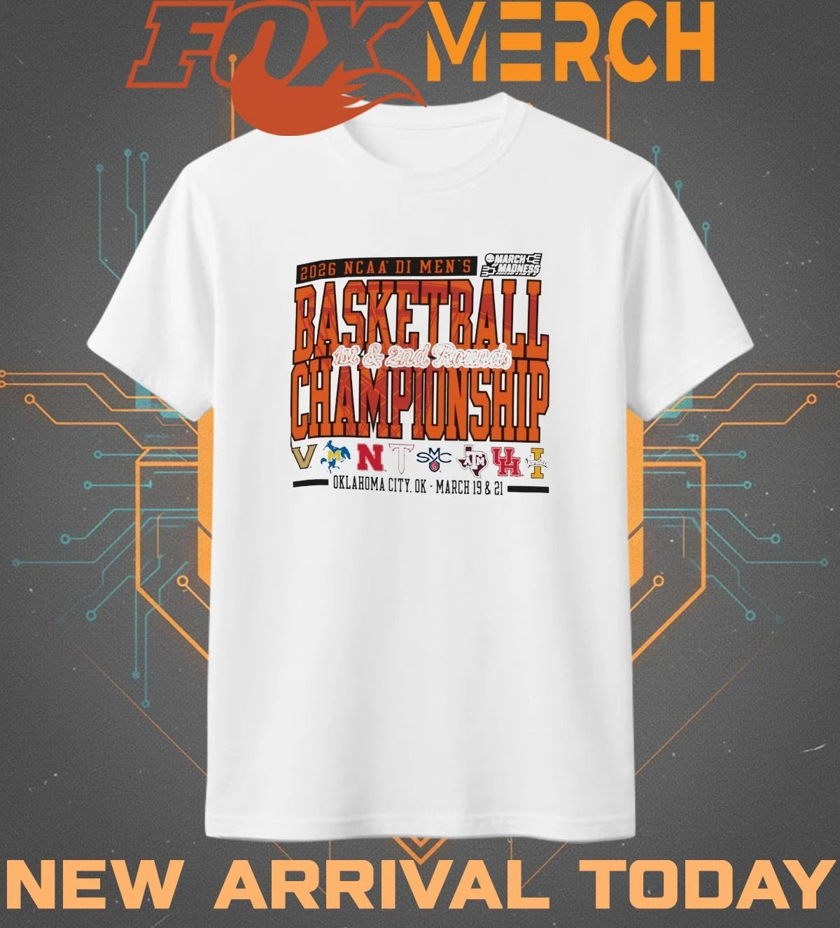 2026 NCAA DI Men’s Basketball Championship 1st &amp; 2nd Rounds Oklahoma City, Ok march 19 &amp; 21 t-shirt