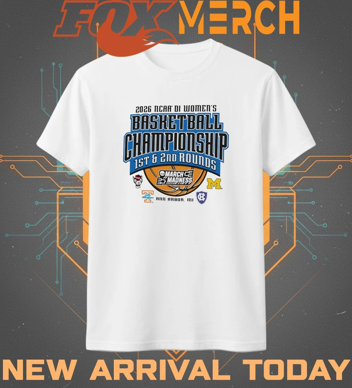 2026 NCAA DI Women’s Basketball Championship 1st &amp; 2nd Rounds March Madness Ann Arbor, MI t-shirt
