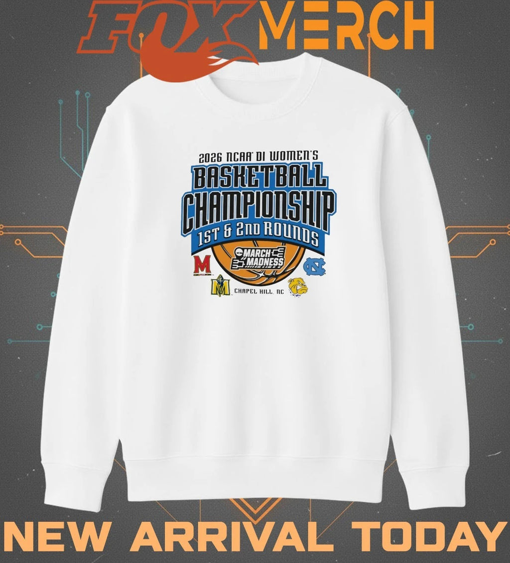 2026 NCAA DI Women’s Basketball Championship 1st &amp; 2nd Rounds March Madness Chapel Hill, NC t-shirt