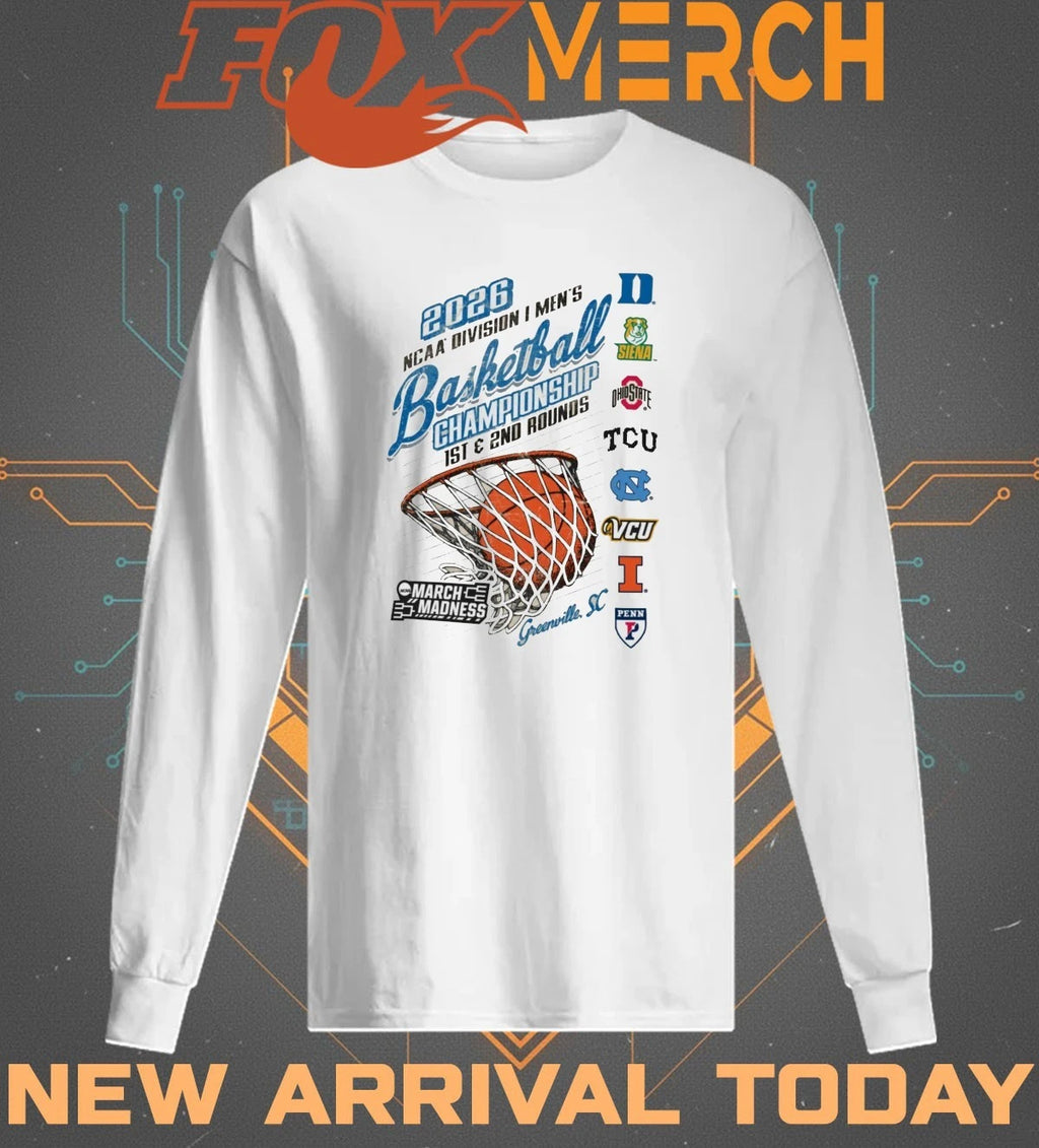 2026 NCAA Division I Men’s Basketball Championship 1st &amp; 2nd Rounds March Madness t-shirt