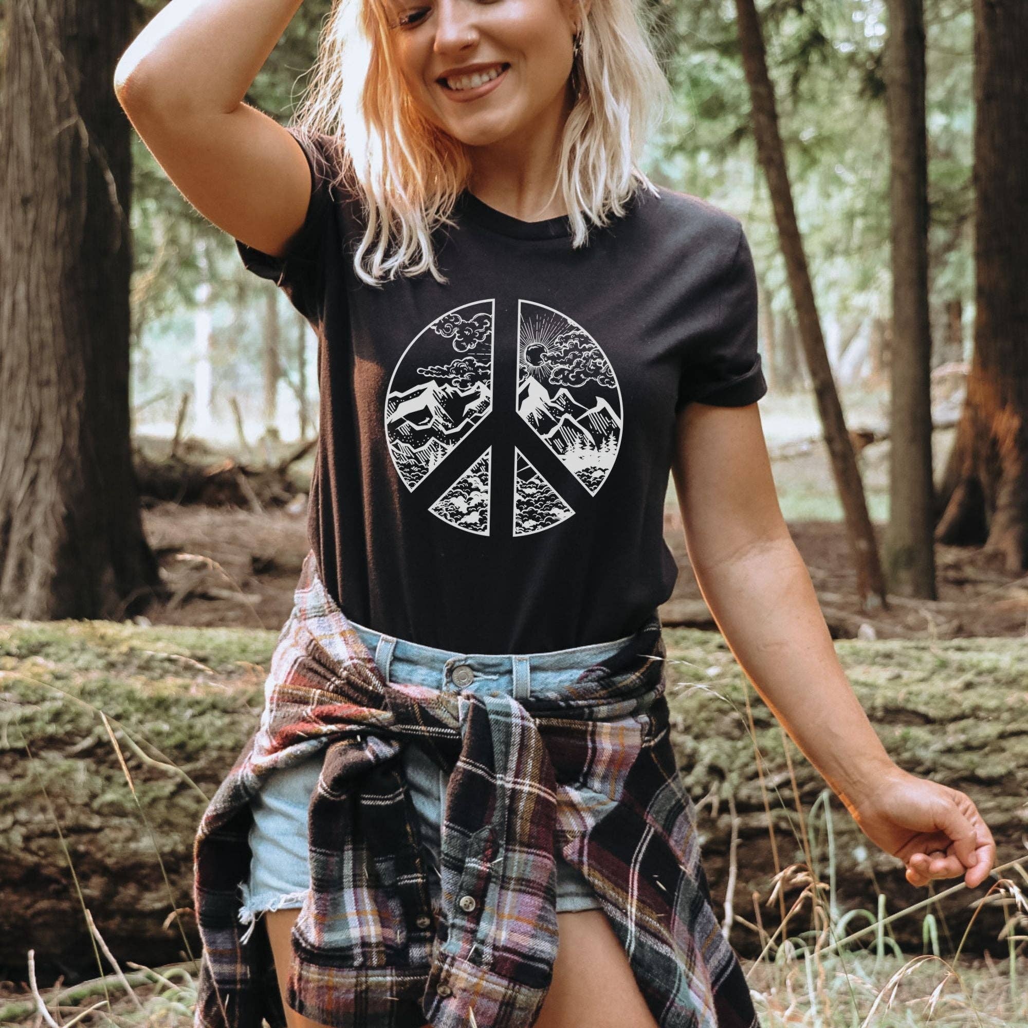 Peace Tee, Nature Tshirt, Hippie Graphic Tee 2T *Unisex Fit* Hoodie, Sweatshirt | PodTeesHub.com