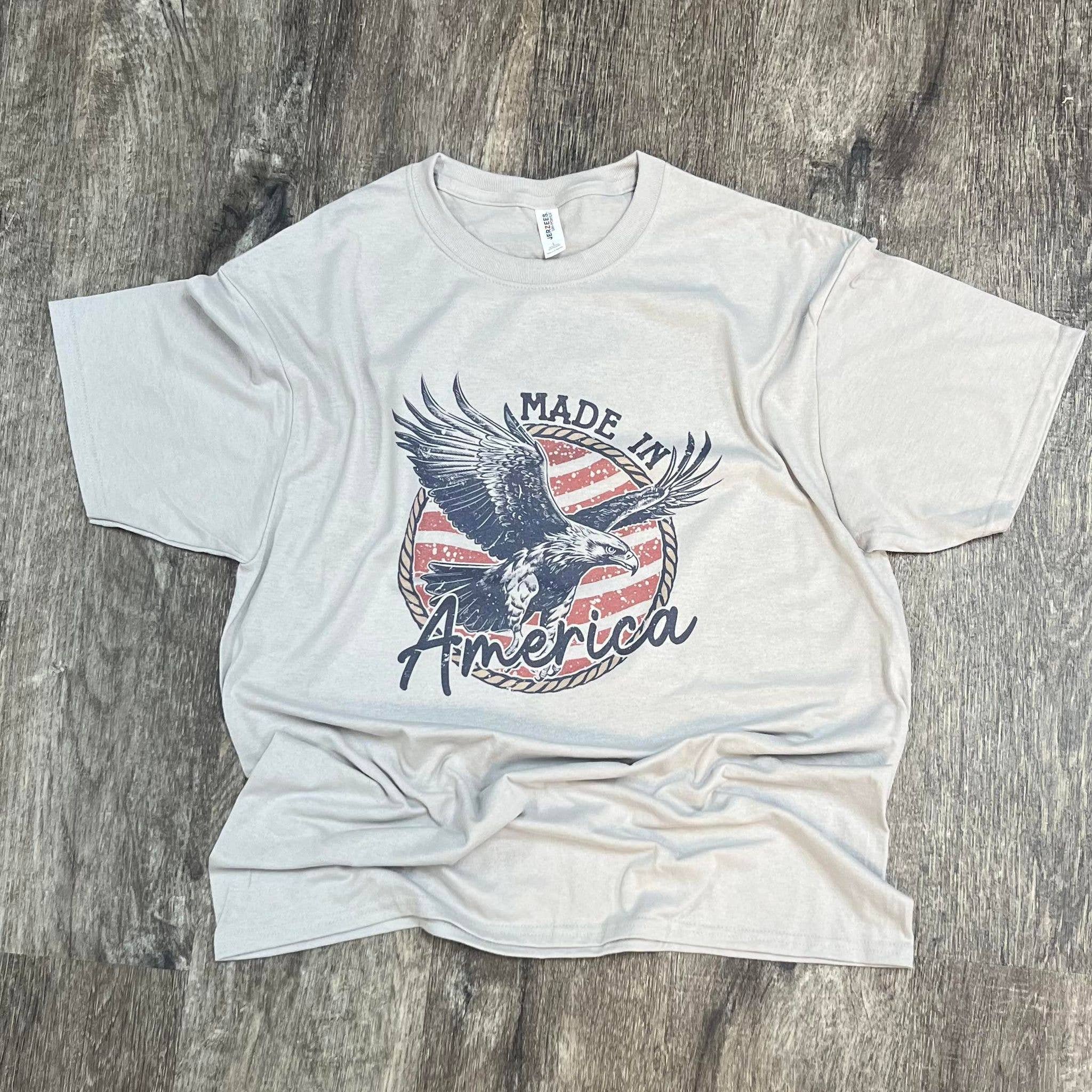 Made in America Eagle On Silver Tee Hoodie, Sweatshirt | PodTeesHub.com