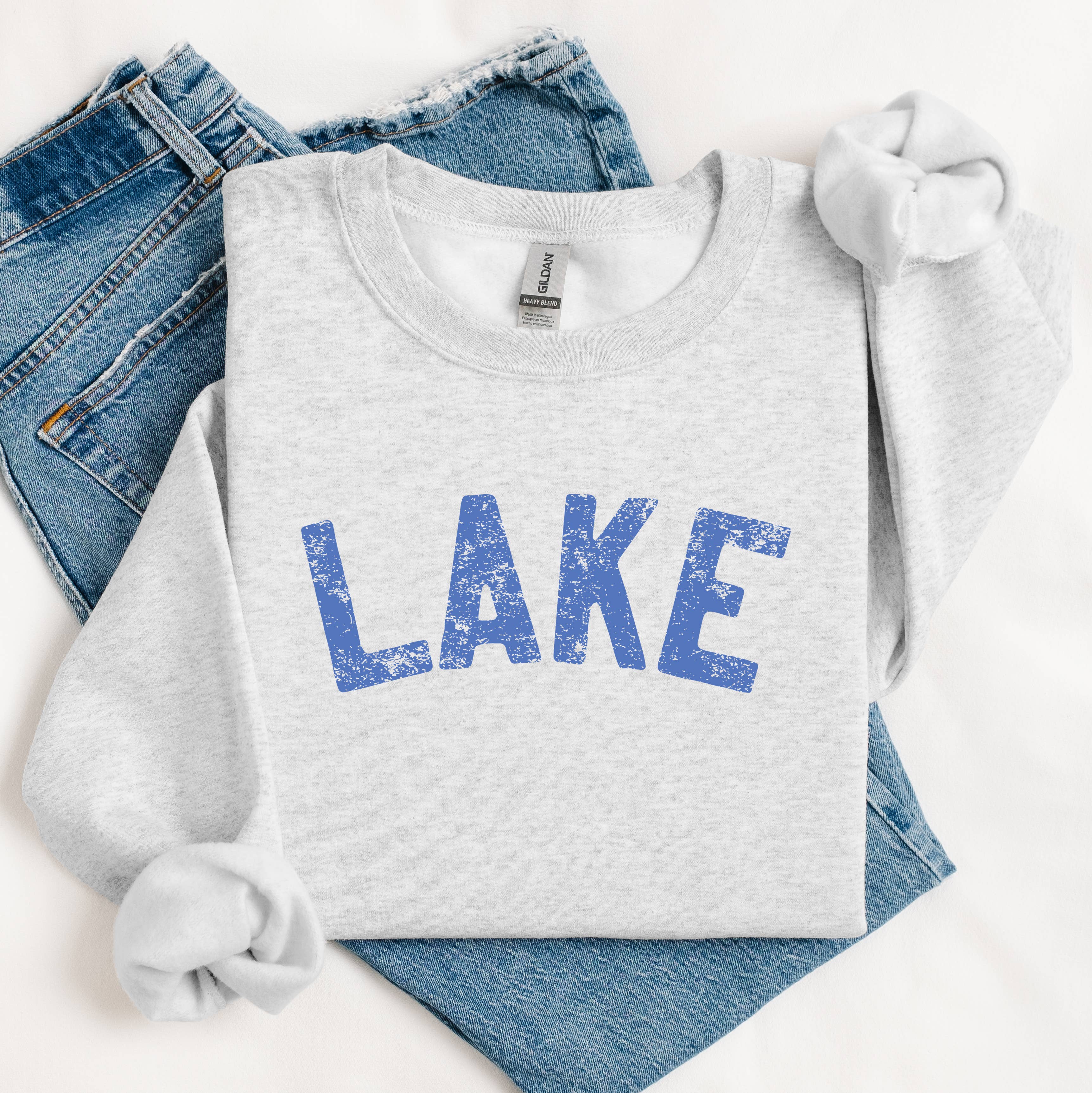 Lake Graphic Sweatshirt | Vintage Blue Lake Crewneck | Unise T-Shirts, Hoodie | PodTeesHub.com