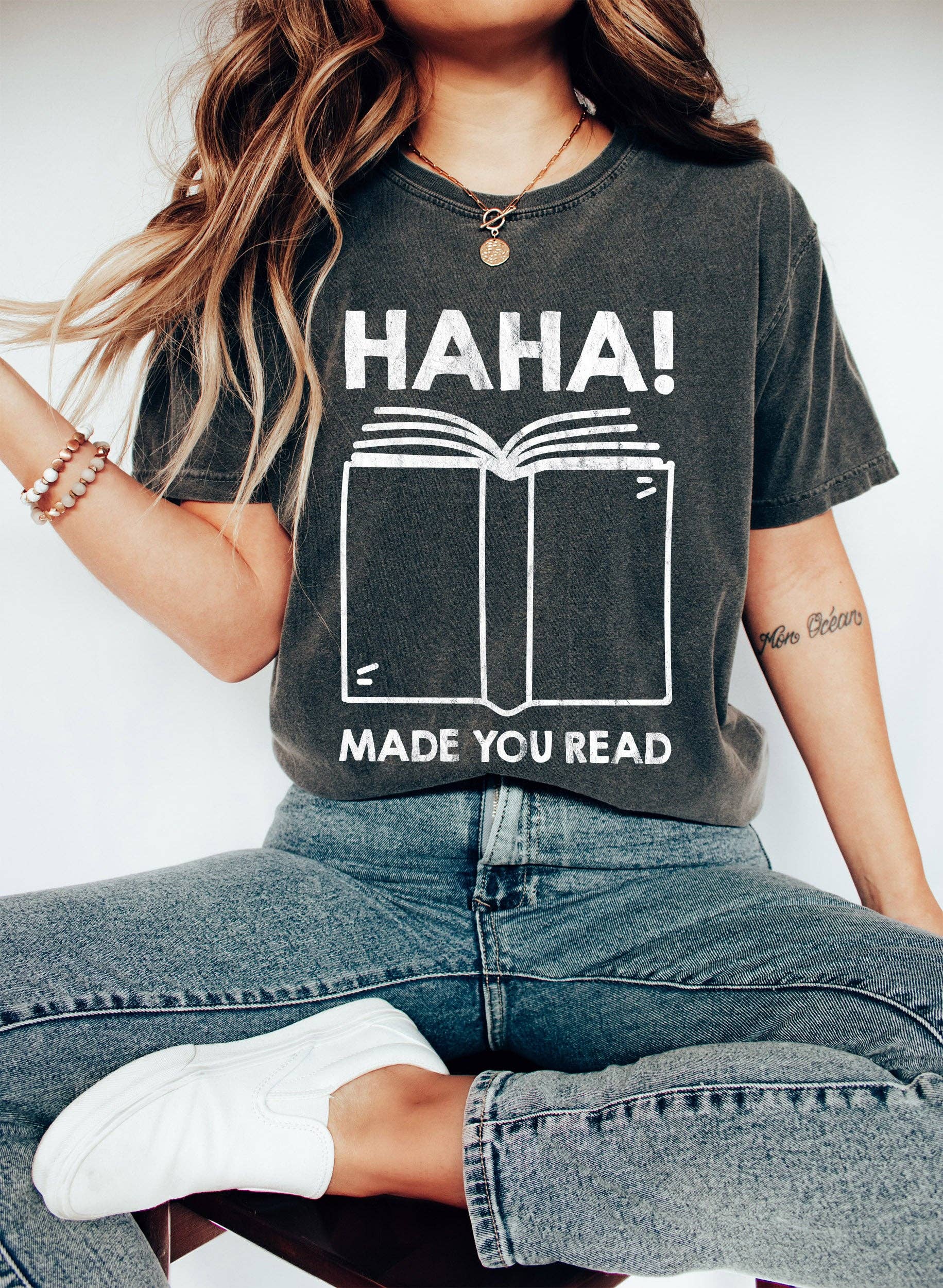 Haha! Made You Read Funny Teacher Wh T-Shirt Hoodie, Sweatshirt | PodTeesHub.com