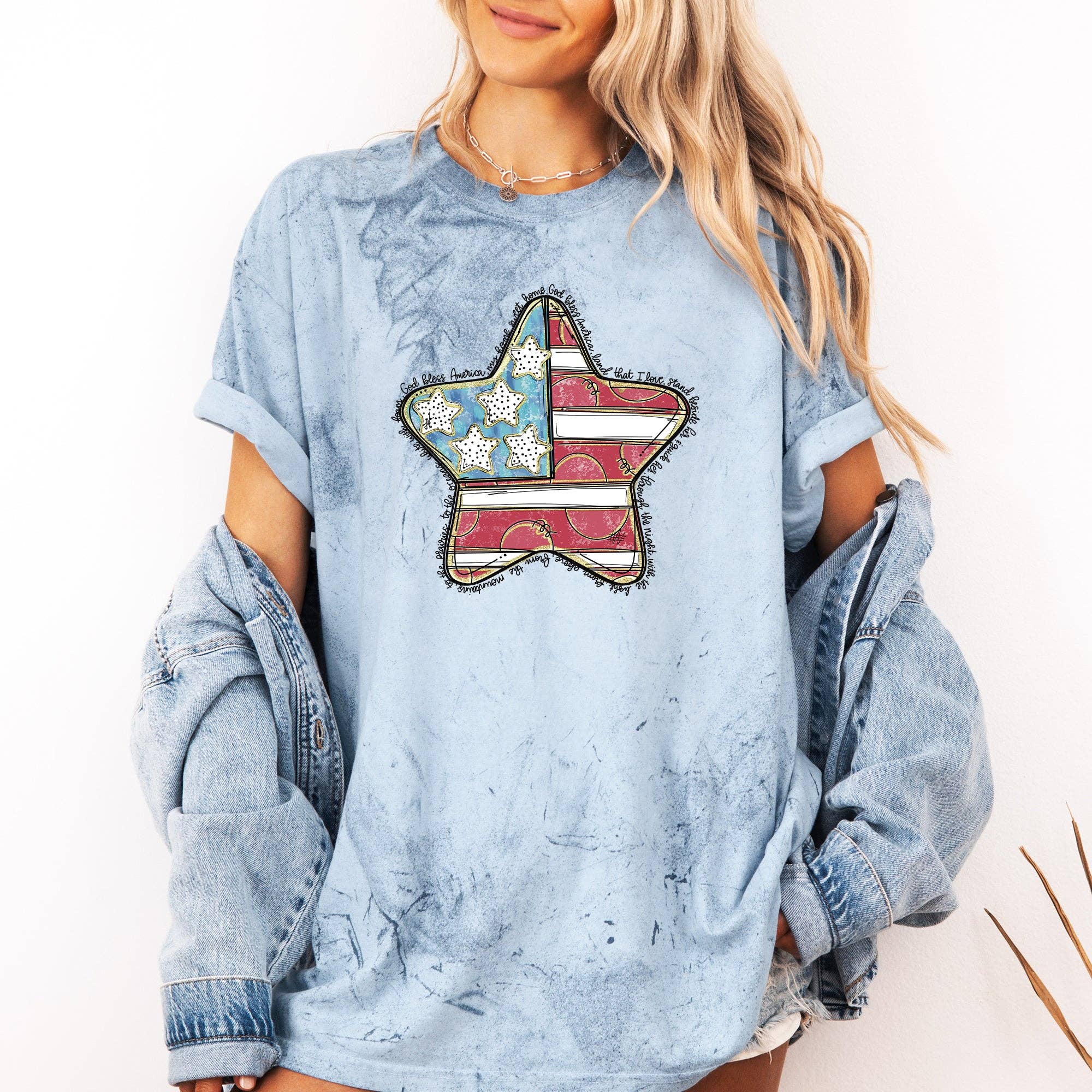 God Bless America Flag, USA 4th of July, Color Blast Tshirt Hoodie, Sweatshirt | PodTeesHub.com