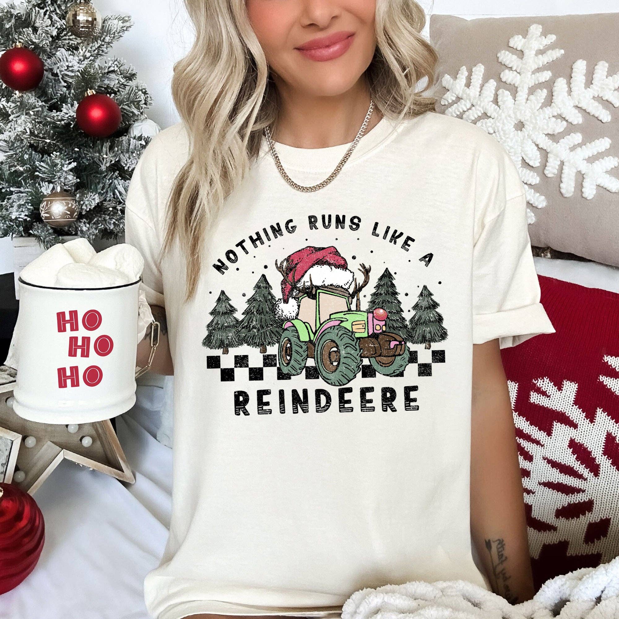 Nothing Runs Like A Reindeere, Deere, Christmas Tshirt Hoodie, Sweatshirt | PodTeesHub.com