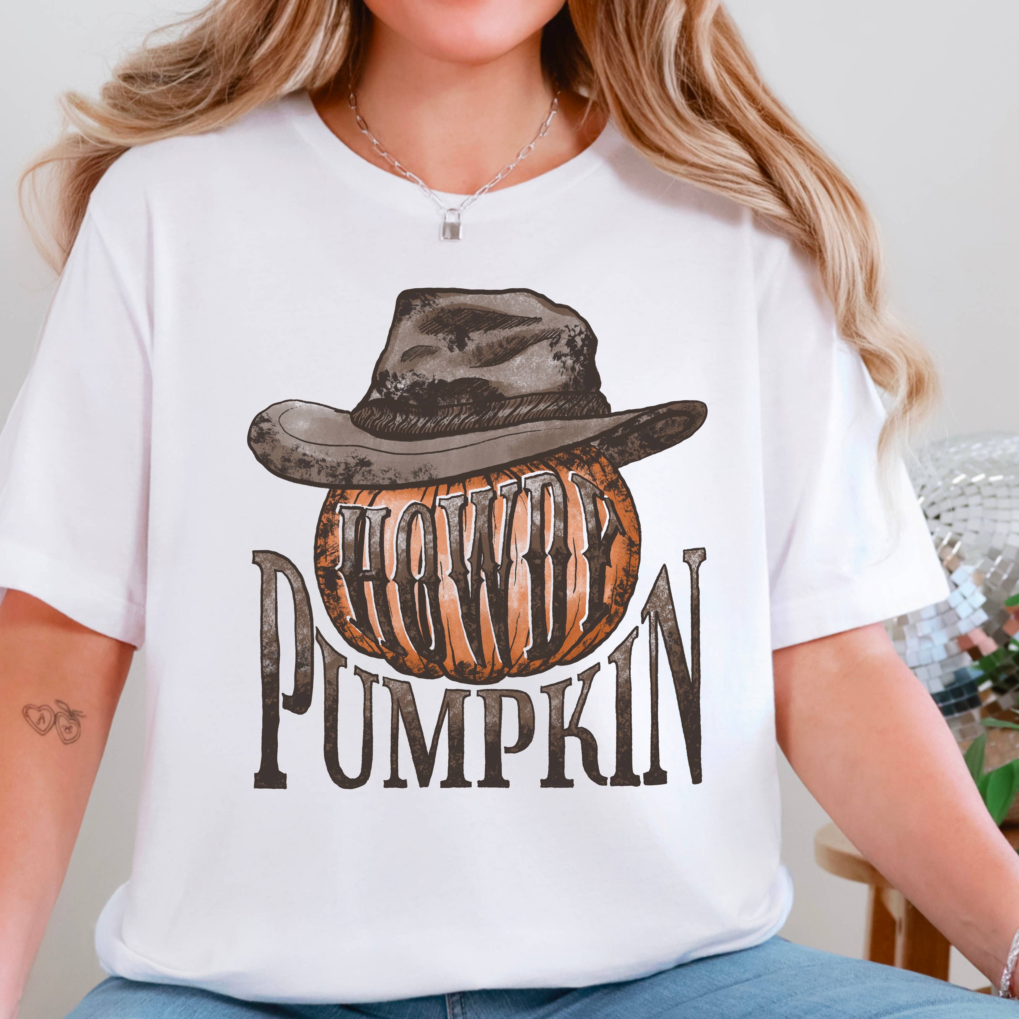 Howdy Pumpkin Fall 2025 Graphic Tee  | Bella Canvas Hoodie, Sweatshirt | PodTeesHub.com