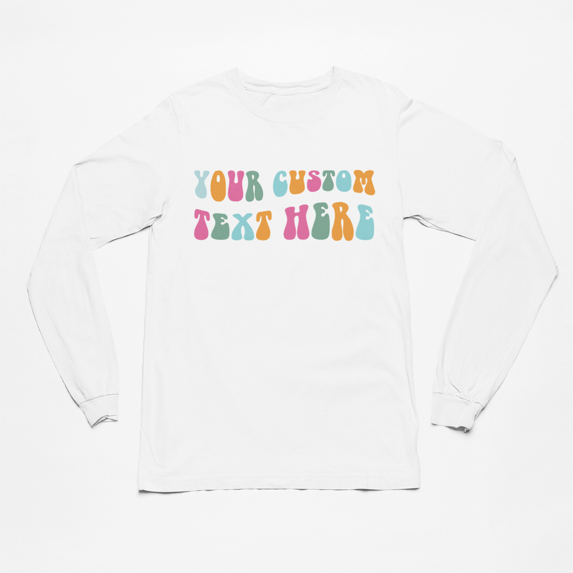 Customizable Text Women Long Sleeve Tee - Choose Your Font Hoodie, Sweatshirt | PodTeesHub.com
