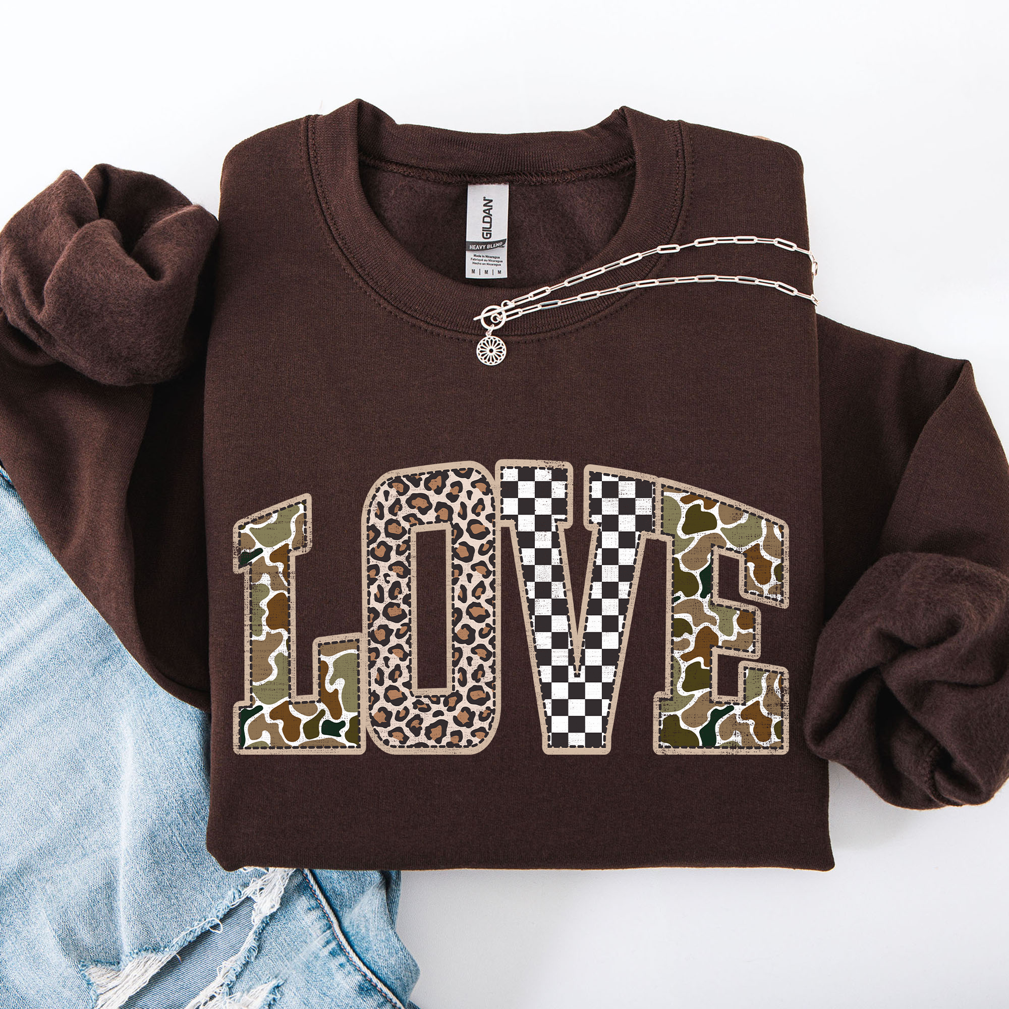 Love, Checkered, Camo, Leopard Valentine's Day Sweatshirt T-Shirts, Hoodie | PodTeesHub.com