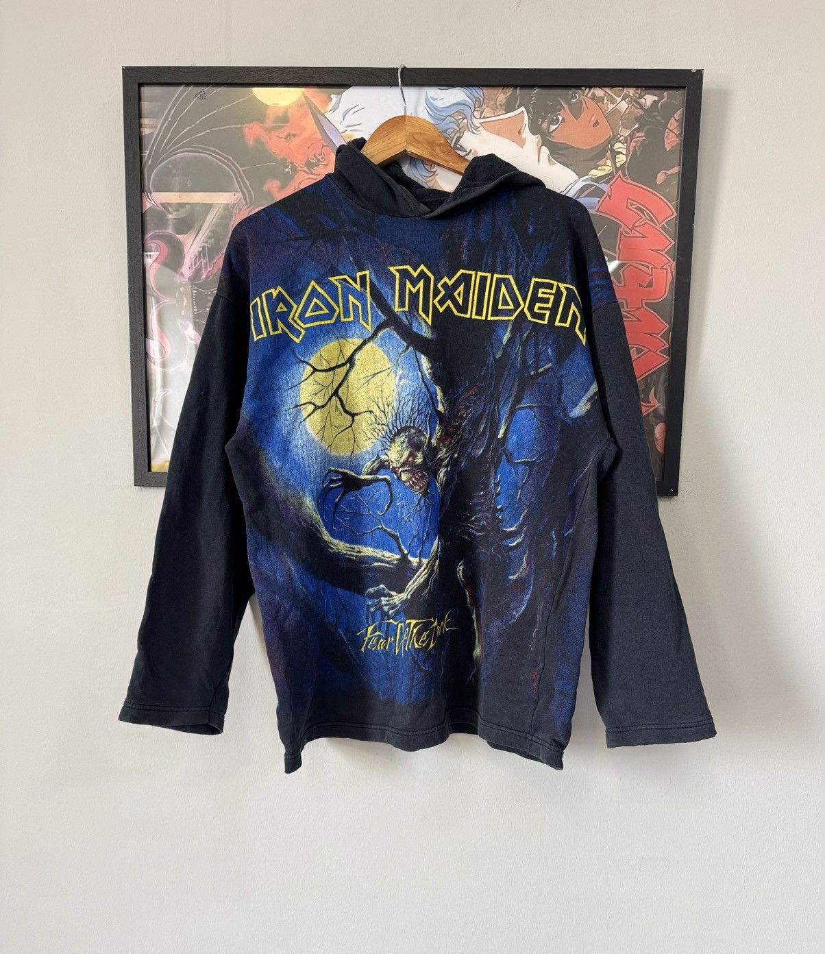Iron Maiden Vintage 90s Iron Maiden Rare Hoodie Fear Of The Dark T-Shirts, Sweatshirt | PodTeesHub.com