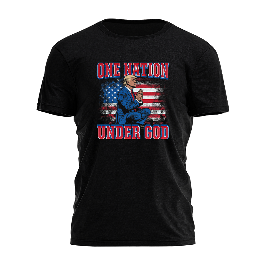 One Nation Under God - Trump Illustration Tee - 3608 Hoodie, Sweatshirt | PodTeesHub.com