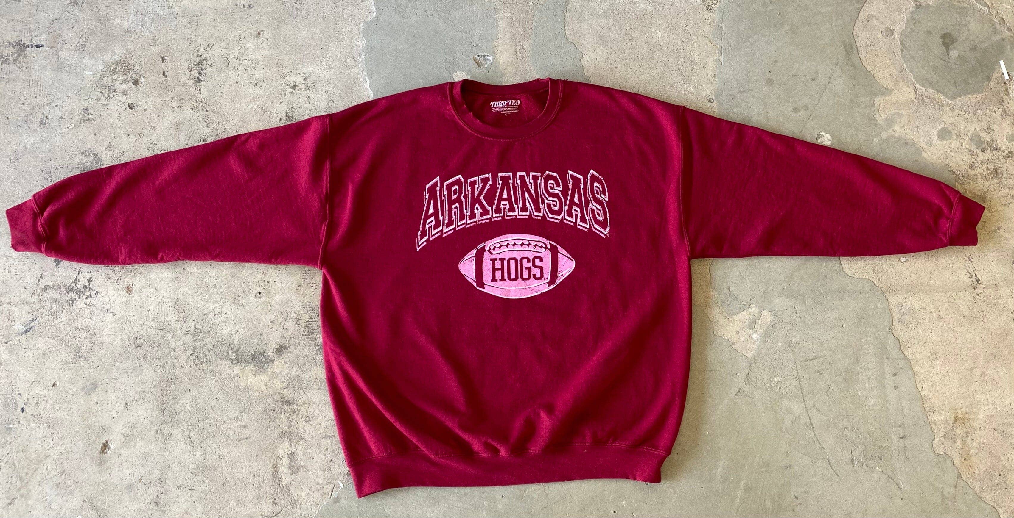 Arkansas Razorbacks Wonka Fb Cardinal Thrifted Sweatshirt T-Shirts, Hoodie | PodTeesHub.com