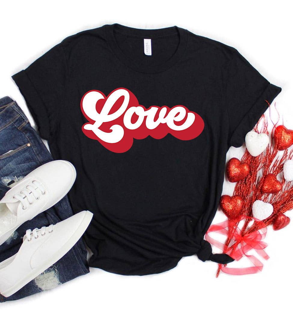 Love - Valentine's Day Love Cursive Cute Sweet Gift T-Shirt Hoodie, Sweatshirt | PodTeesHub.com