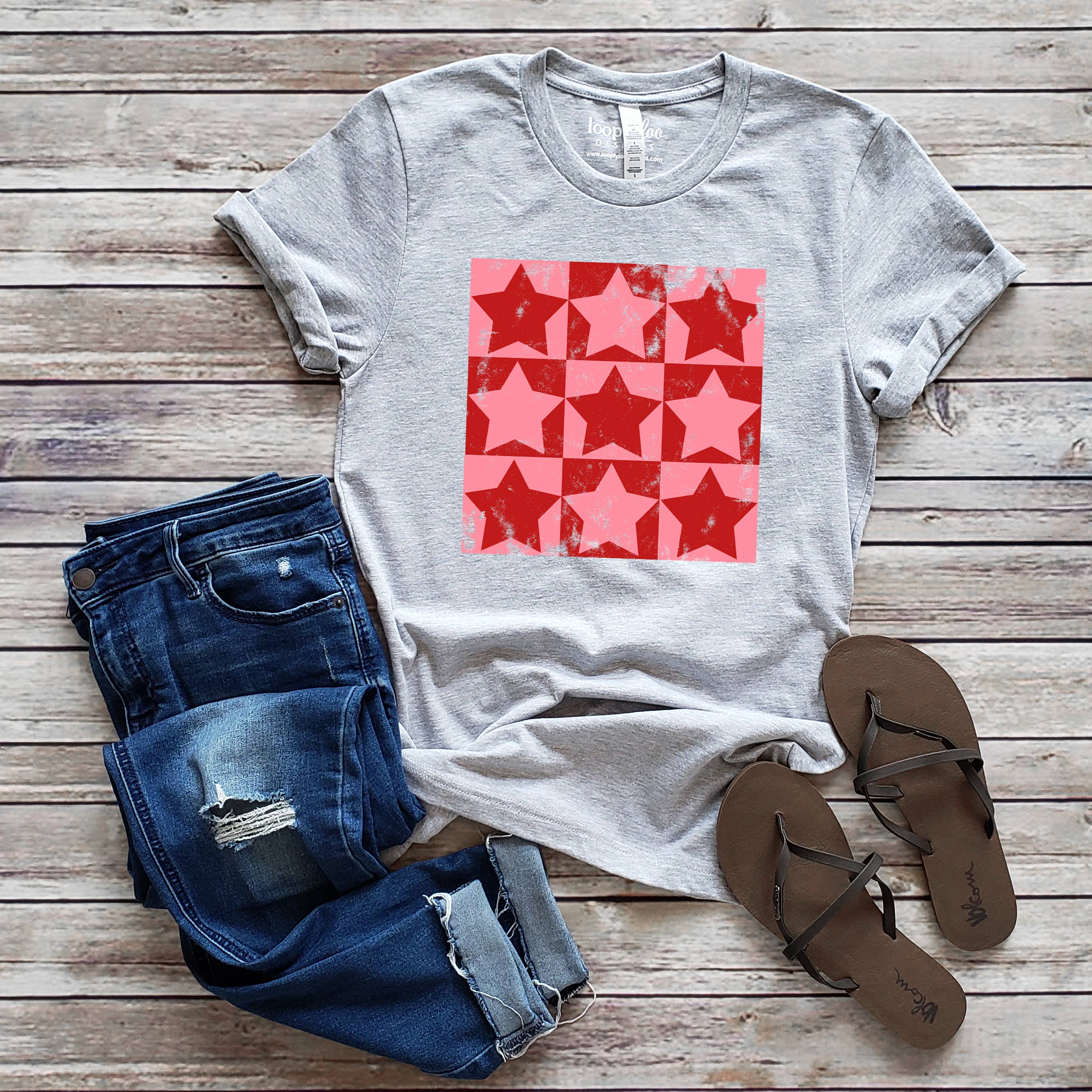 Checkered Stars Tee | Christmas | Sizes XS-2XL Hoodie, Sweatshirt | PodTeesHub.com