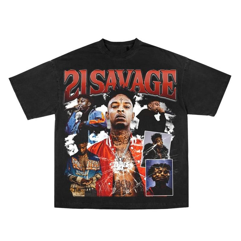 21 Savage Rare black Homage Vintage Rap Tee Hip Hop Style Graphic Bootleg T-shirt Hoodie, Sweatshirt | PodTeesHub.com
