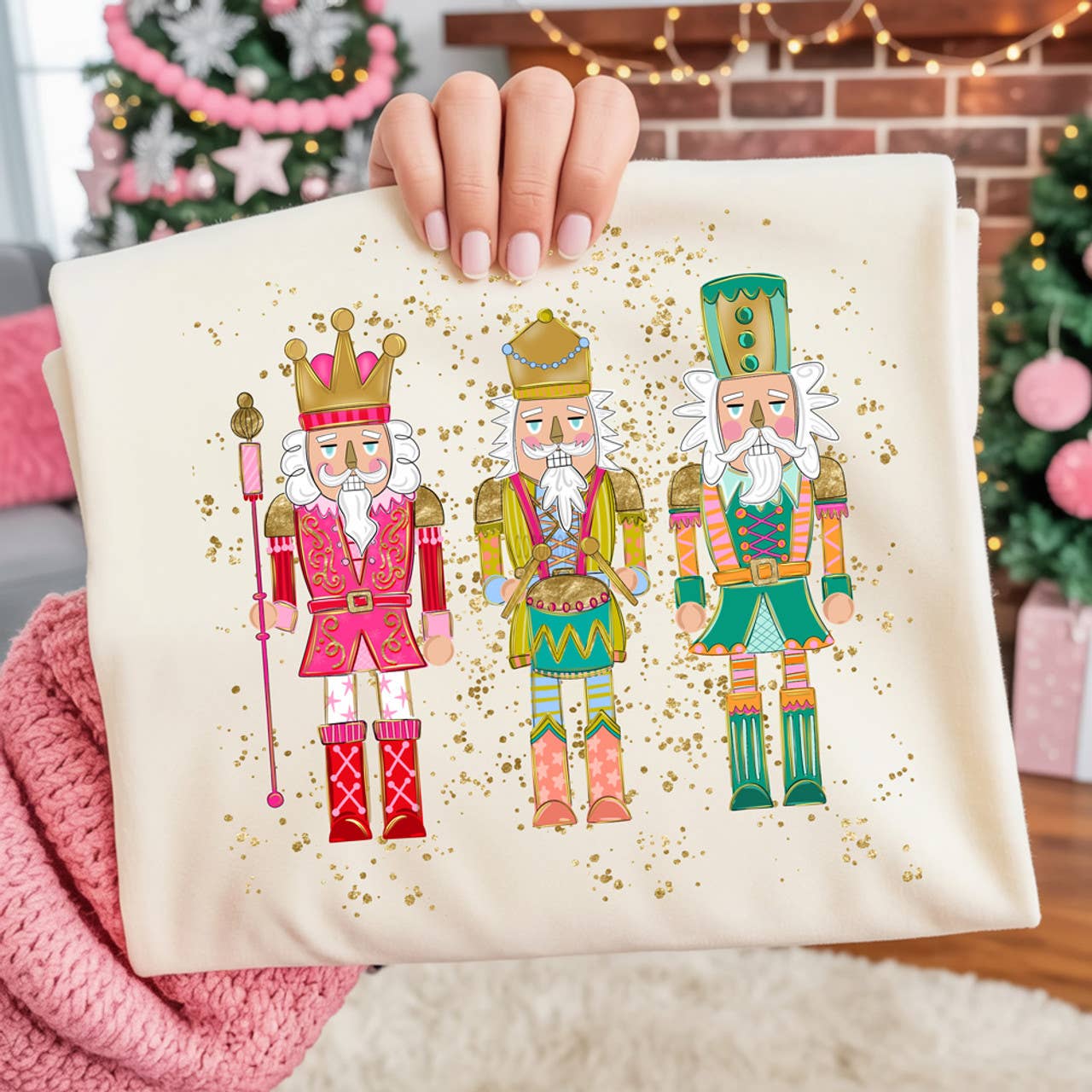 Colorful Nutcracker Trio Tee Hoodie, Sweatshirt | PodTeesHub.com