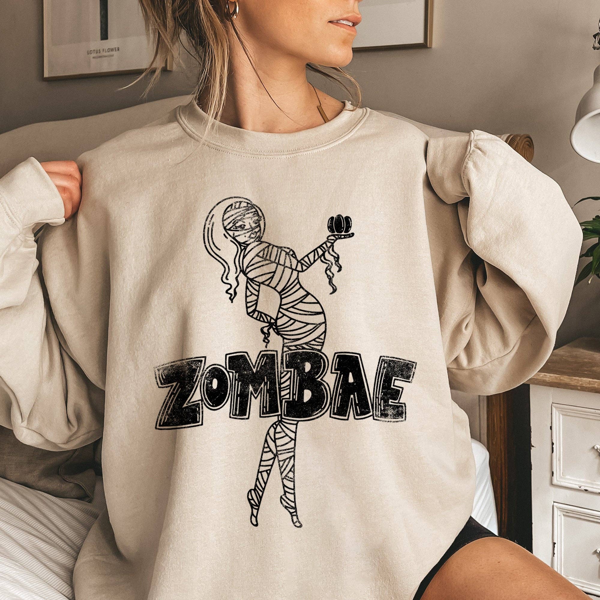 Zombae Vintage Halloween Sweatshirt T-Shirts, Hoodie | PodTeesHub.com