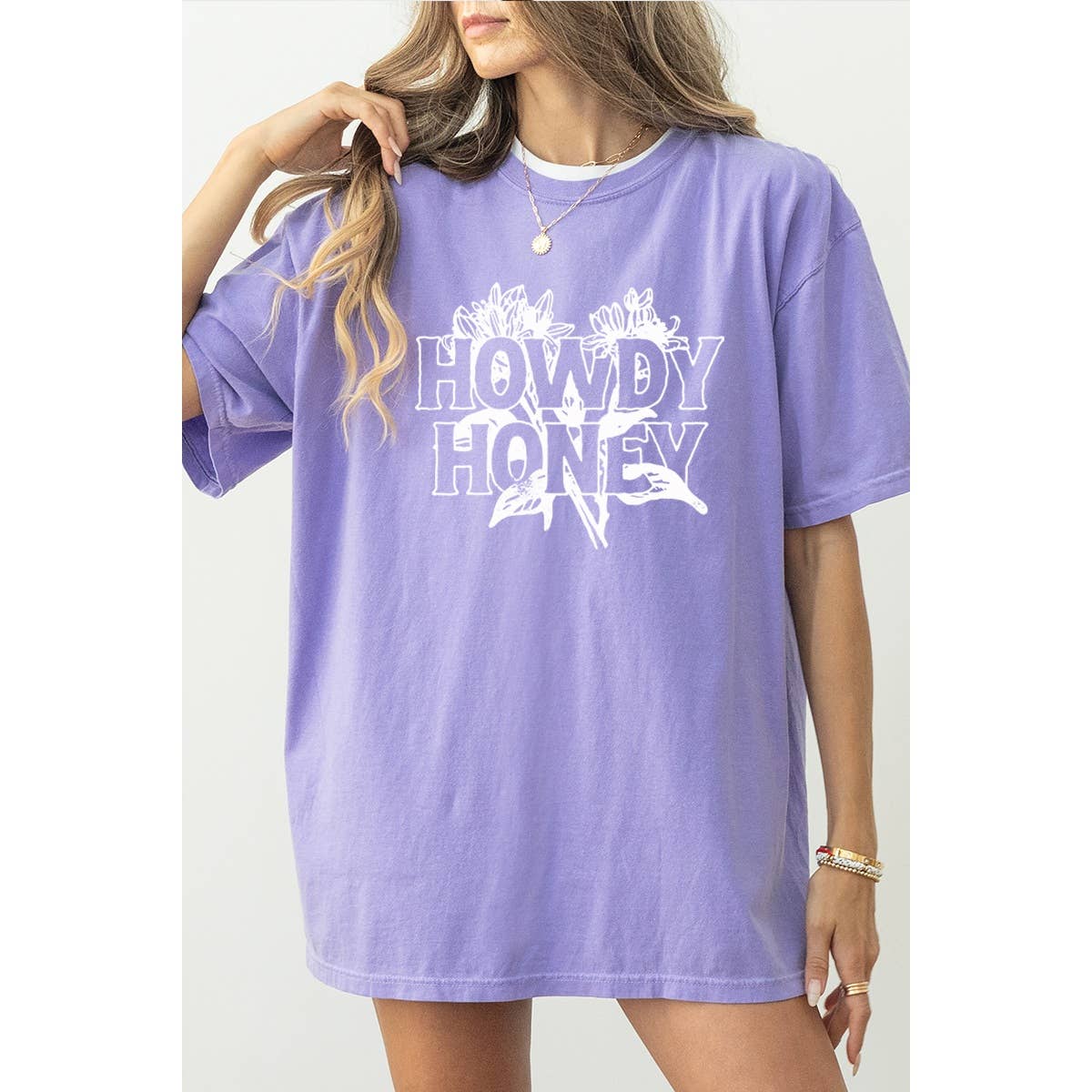 Howdy Honey Graphic Oversized Tee Hoodie, Sweatshirt | PodTeesHub.com